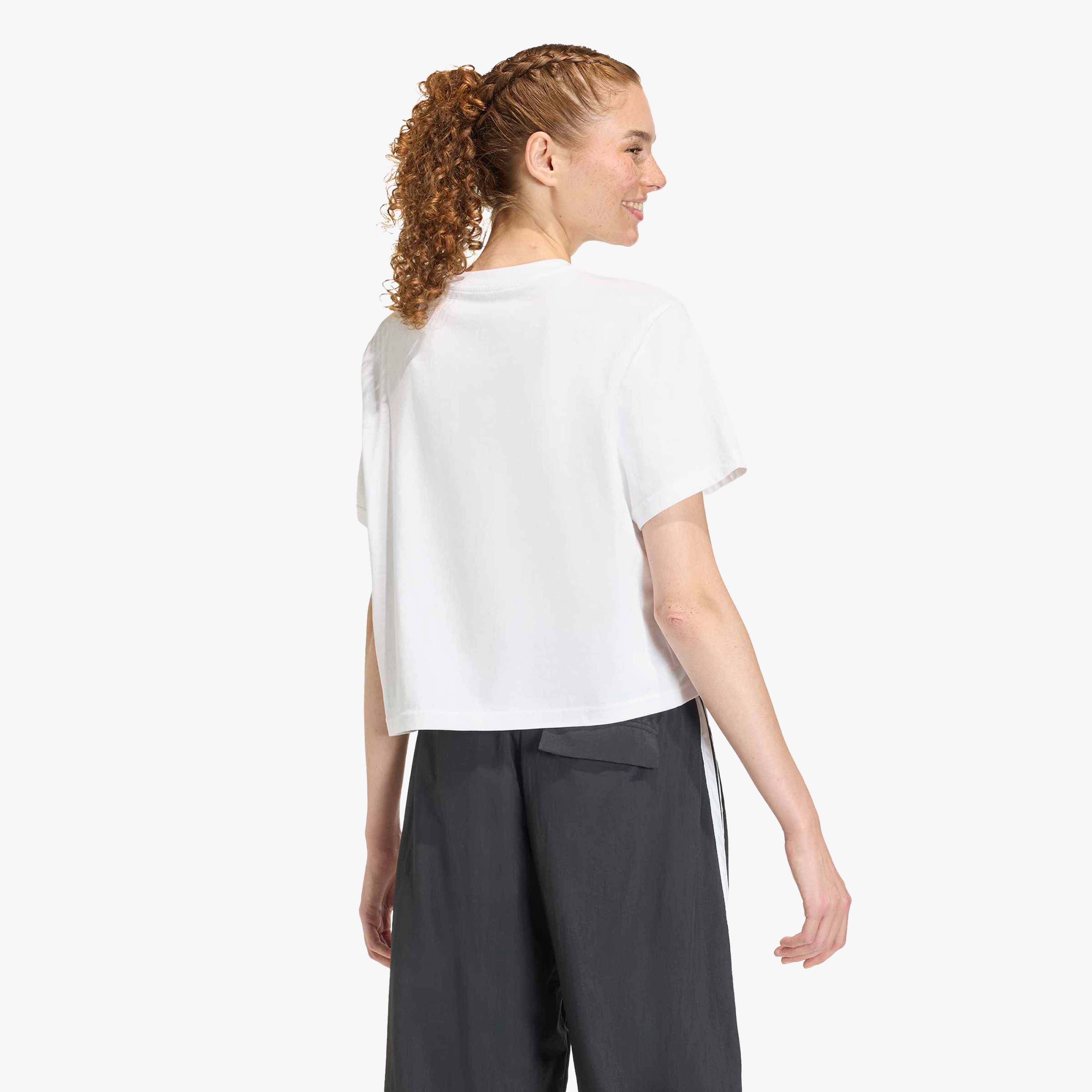adidas Food Graphic Cropped Kadın Beyaz T-Shirt