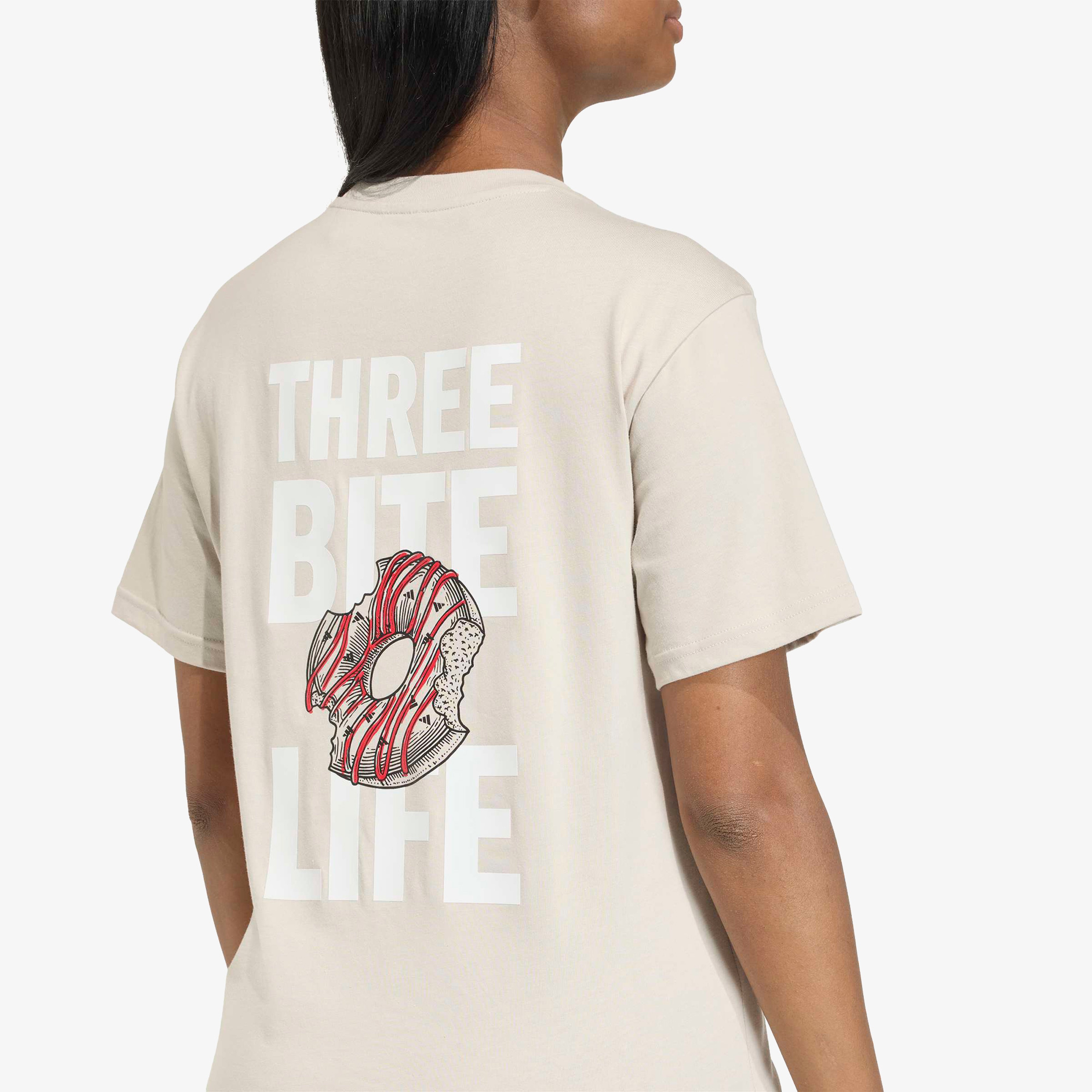 adidas Food Graphic Kadın Bej T-Shirt