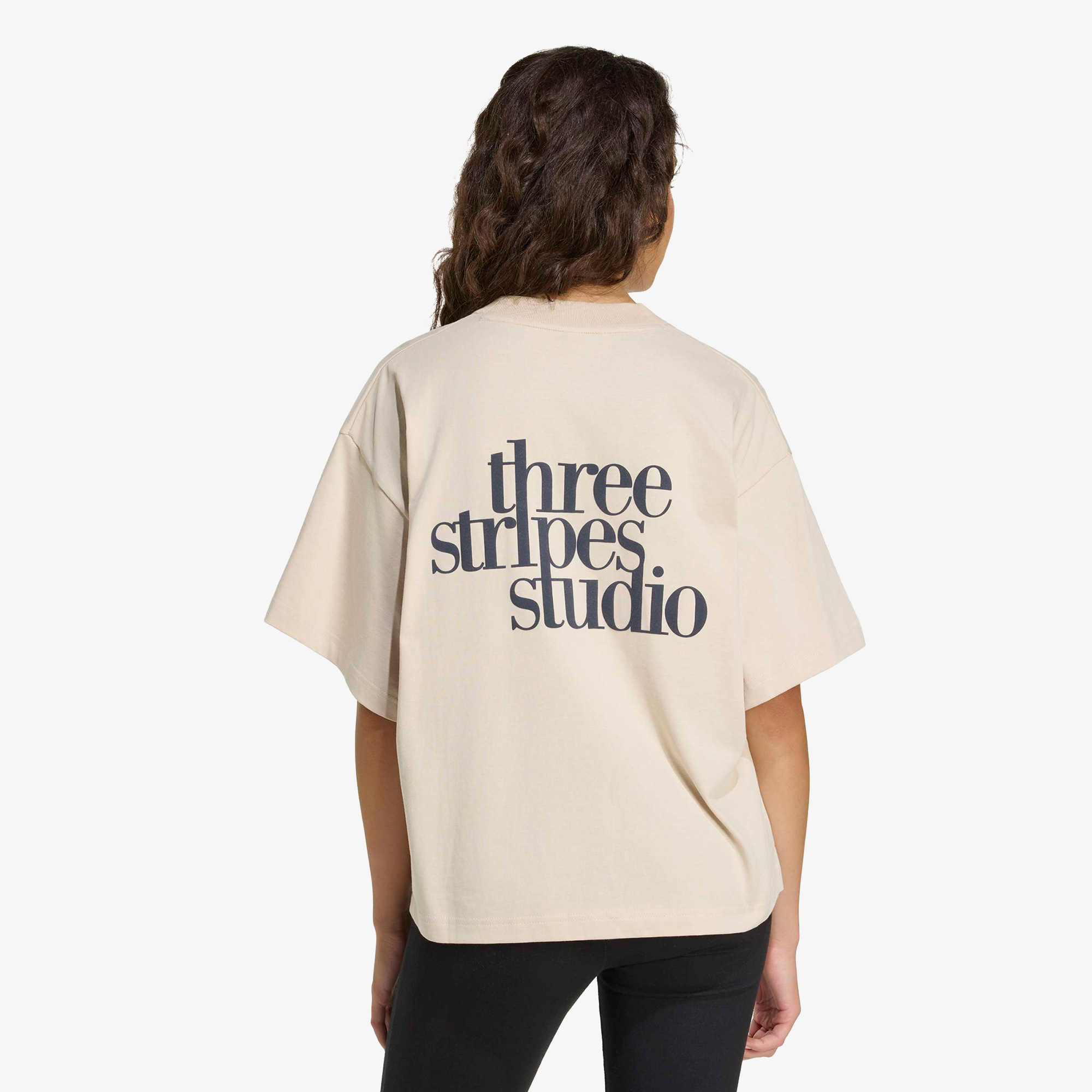 adidas 3Ss Gfx Kadın Bej T-Shirt