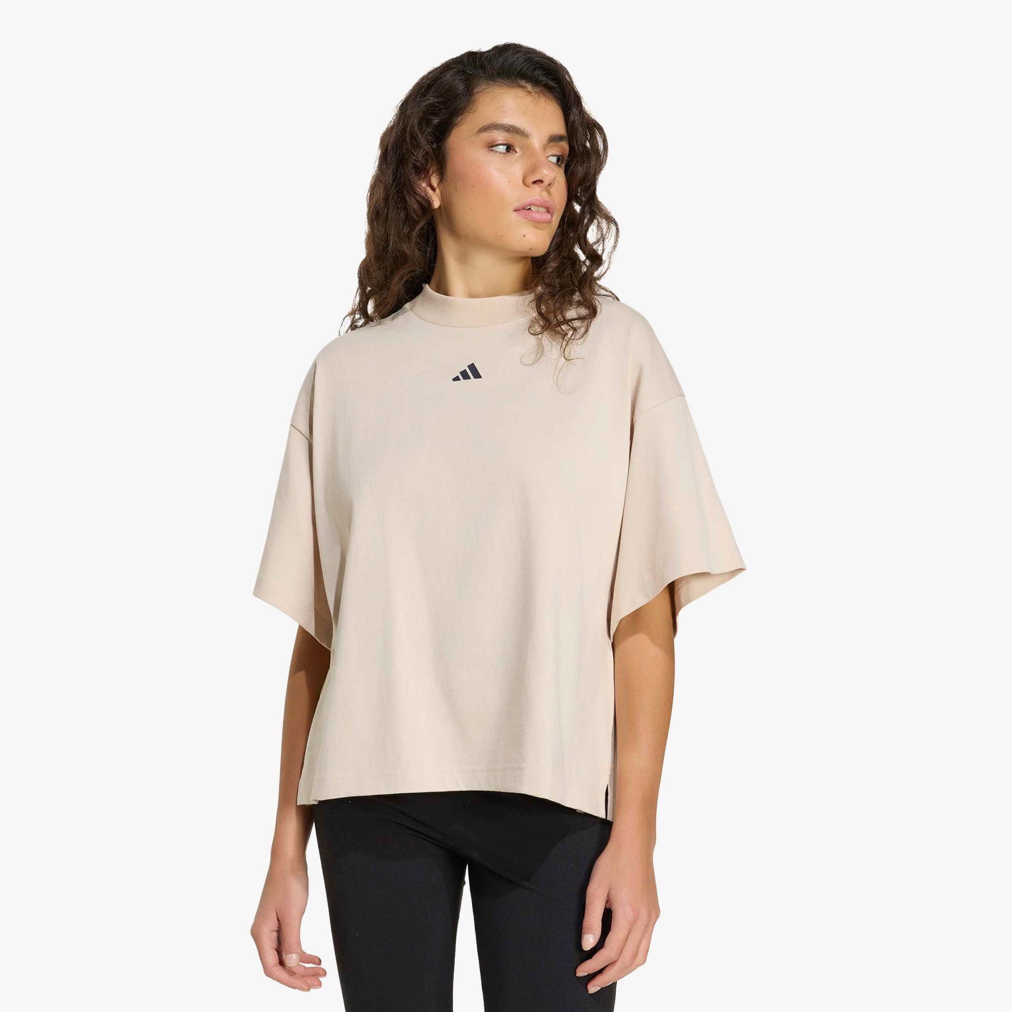 adidas 3Ss Gfx Kadın Bej T-Shirt
