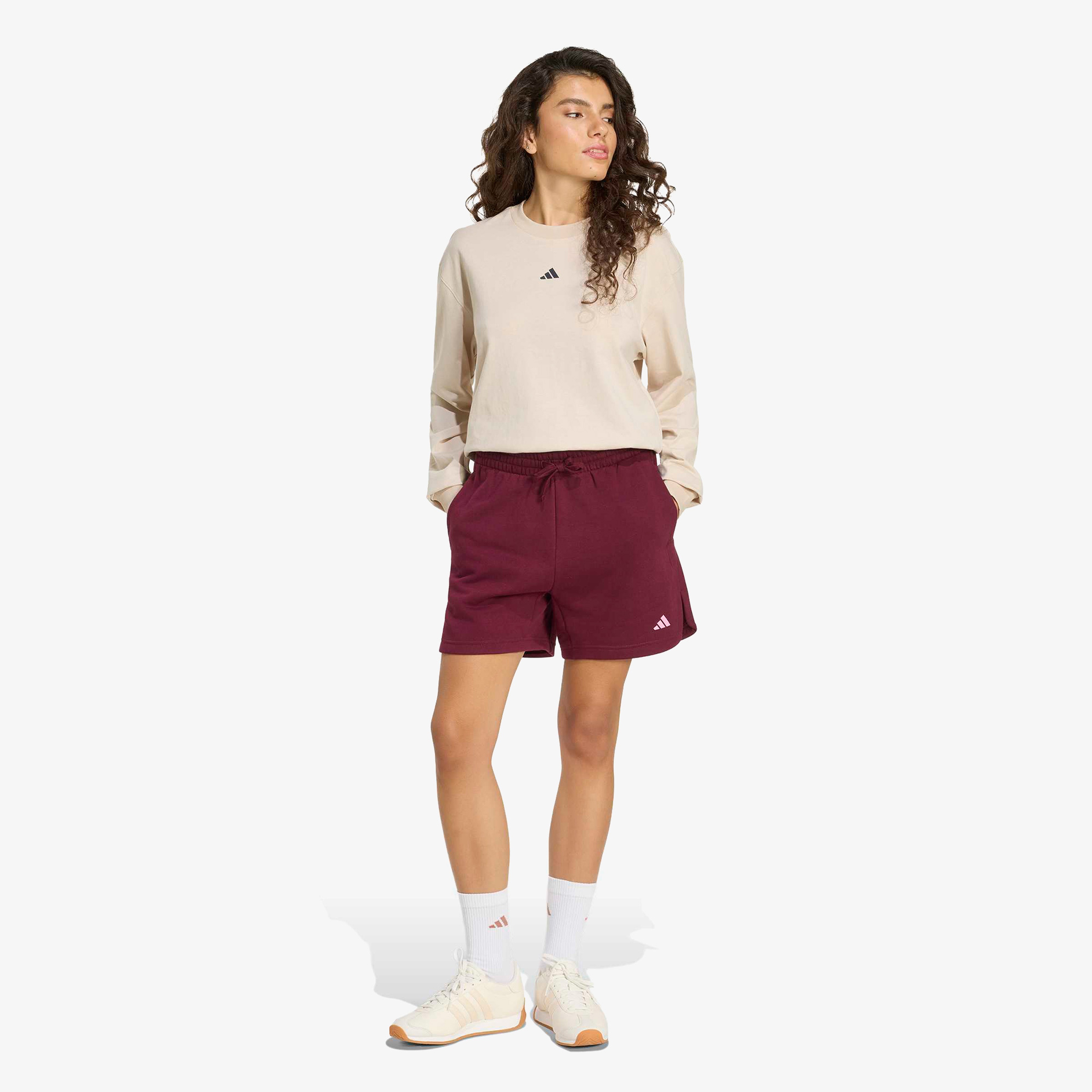 adidas 3Ss Fleece Kadın Bordo T-Shirt