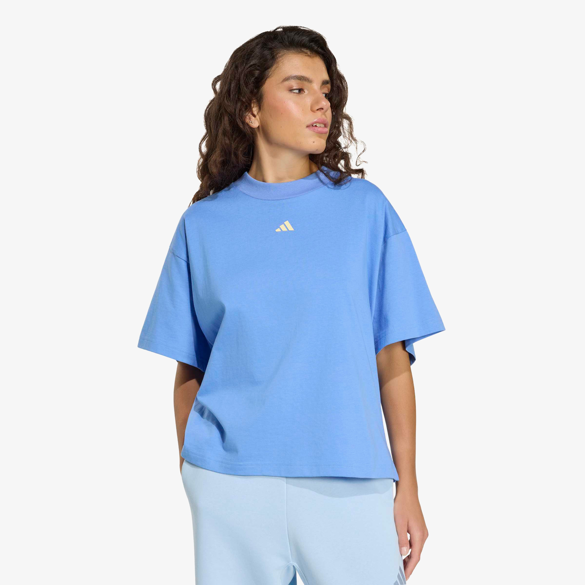 adidas 3Ss Gfx Kadın Mavi T-Shirt