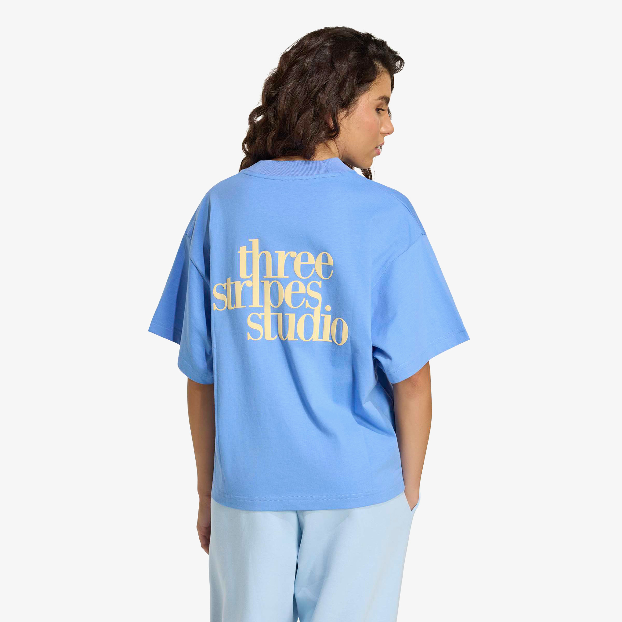 adidas 3Ss Gfx Kadın Mavi T-Shirt