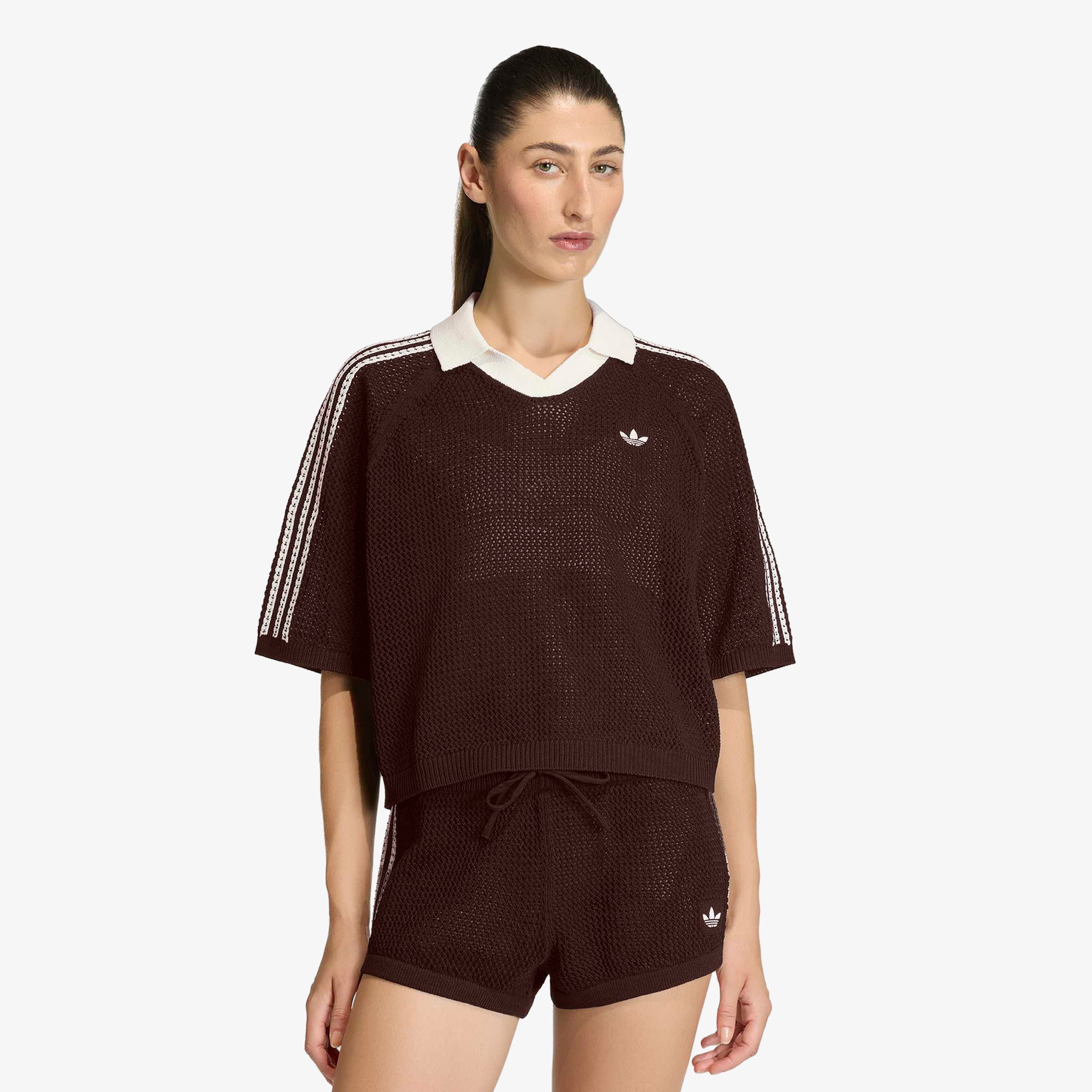 adidas Crochet Kadın Kahverengi Polo