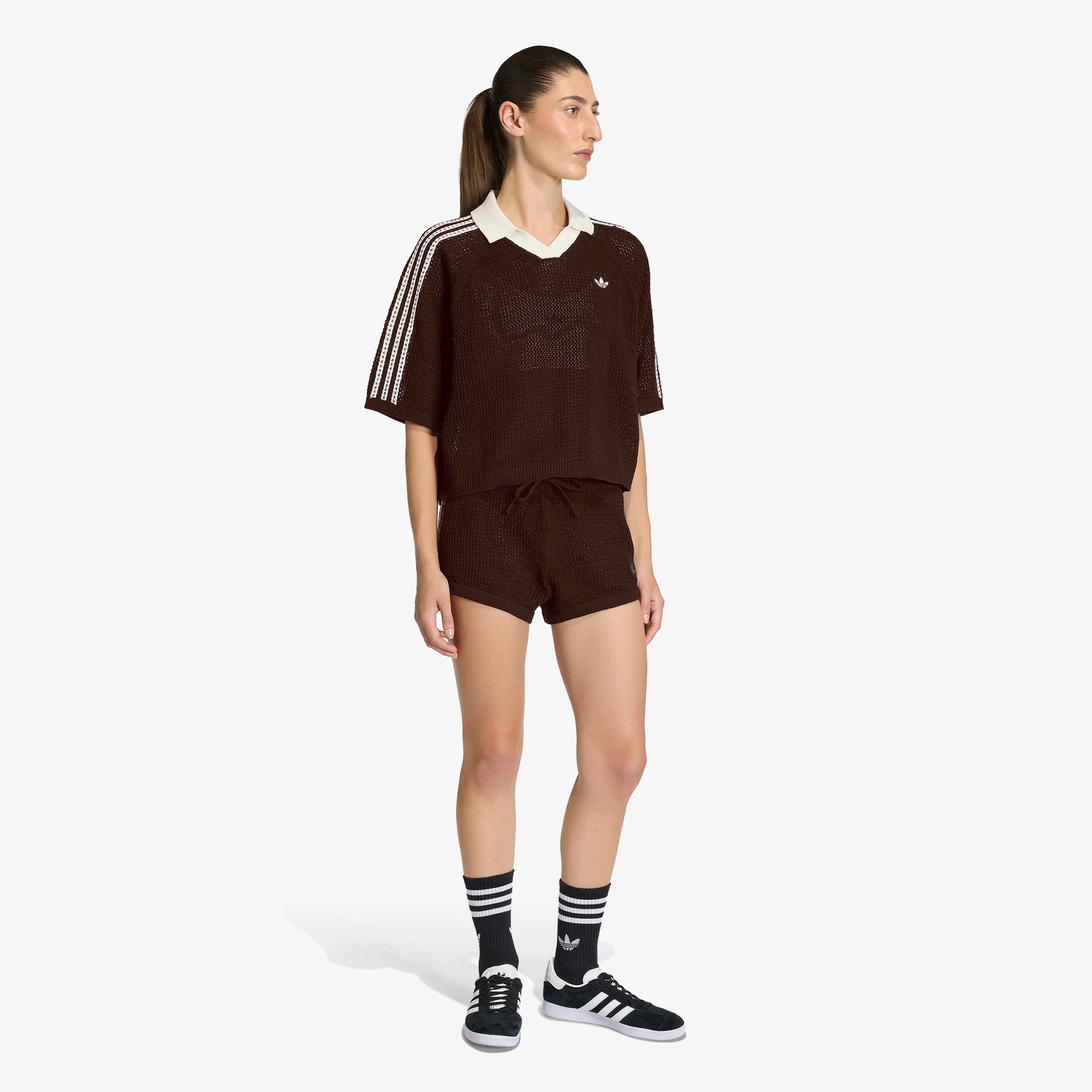 adidas Crochet Kadın Kahverengi Polo