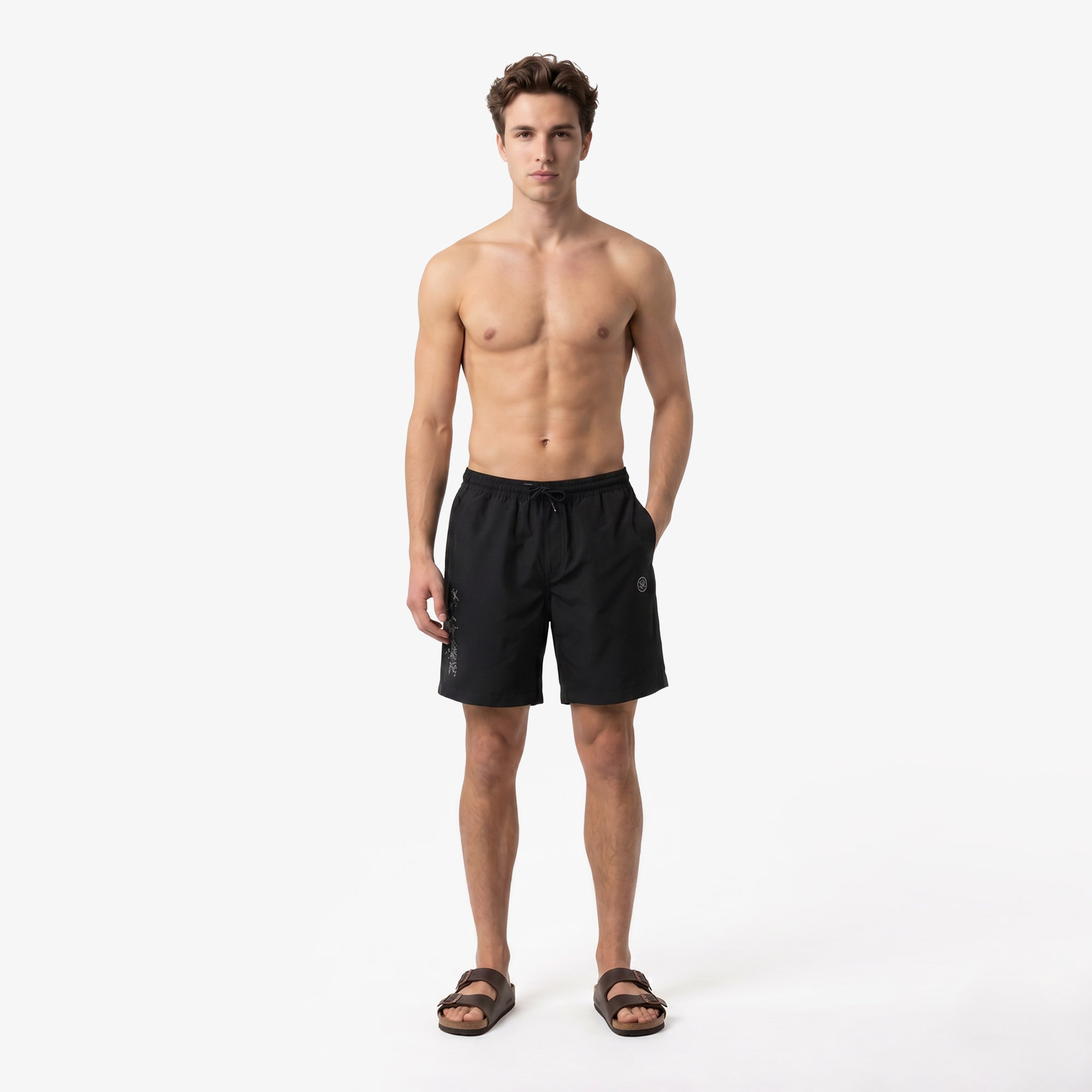 UNITED4 Regular Fit Erkek Siyah Deniz Şortu