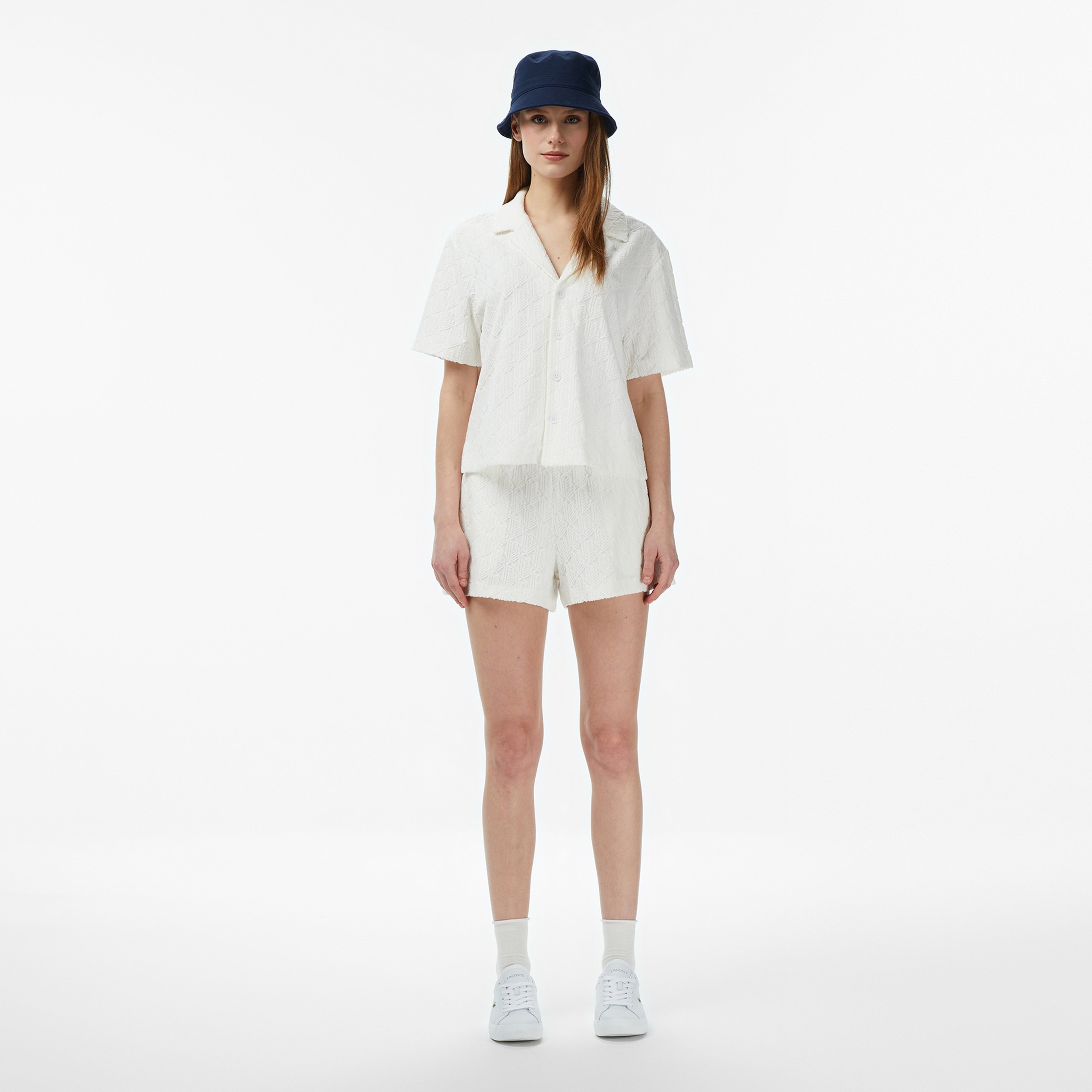 Lacoste Relaxed Fit Kadın Beyaz Şort