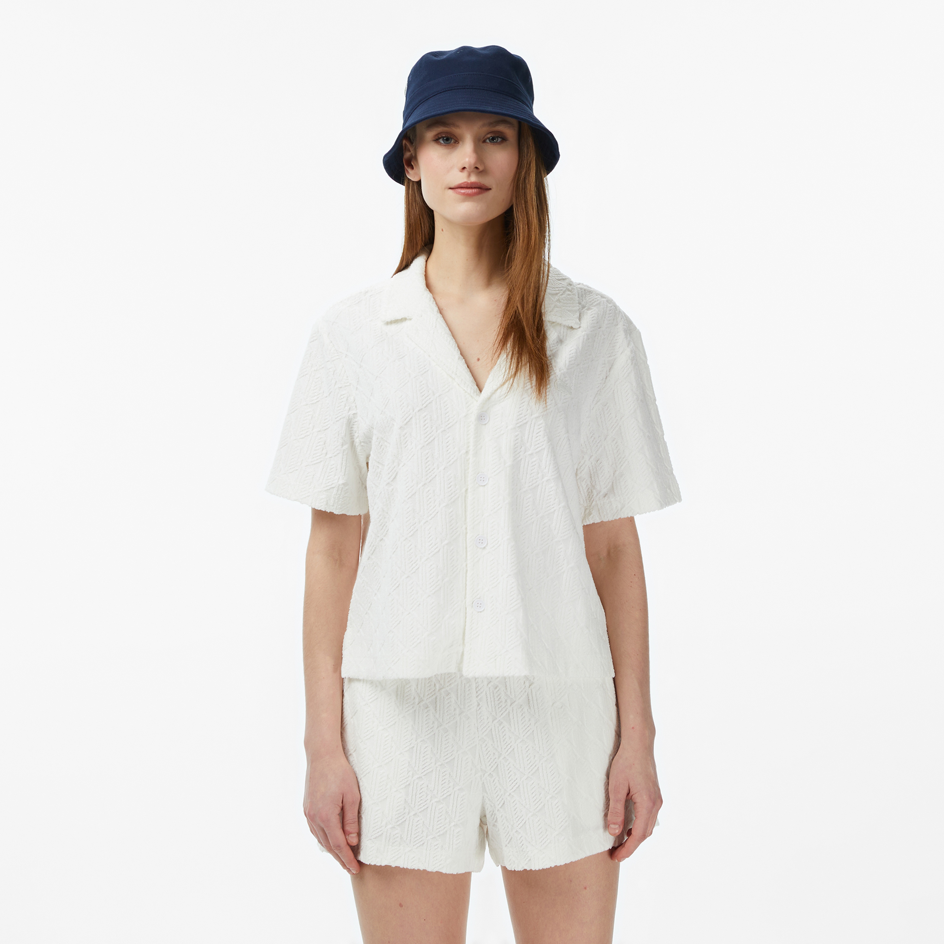 Lacoste Relaxed Fit Kadın Beyaz Gömlek