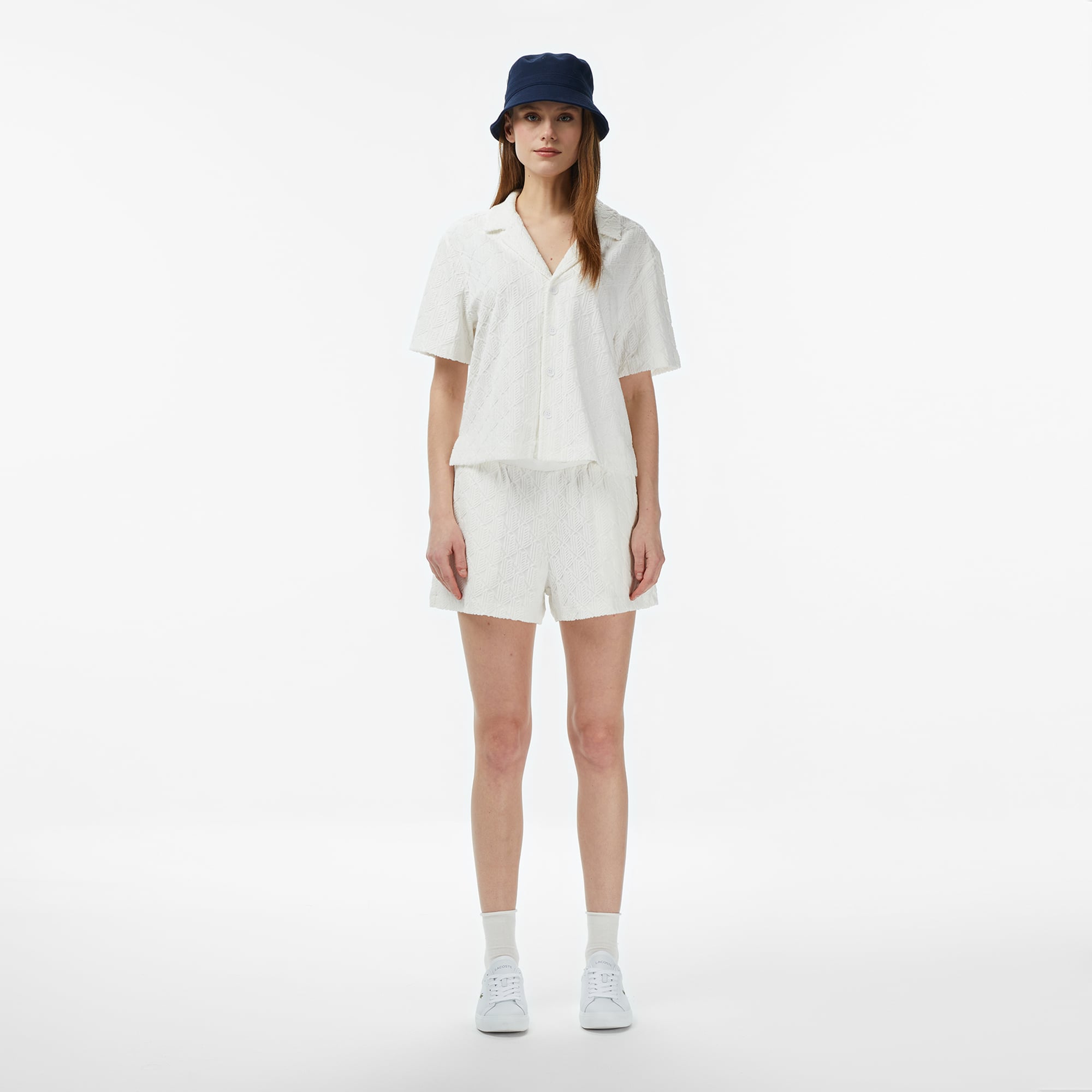 Lacoste Relaxed Fit Kadın Beyaz Gömlek