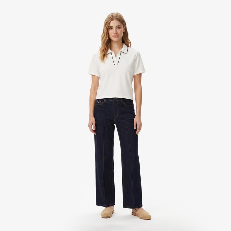 Nautica Kadın Krem Regular Fit Polo Yaka T-Shirt