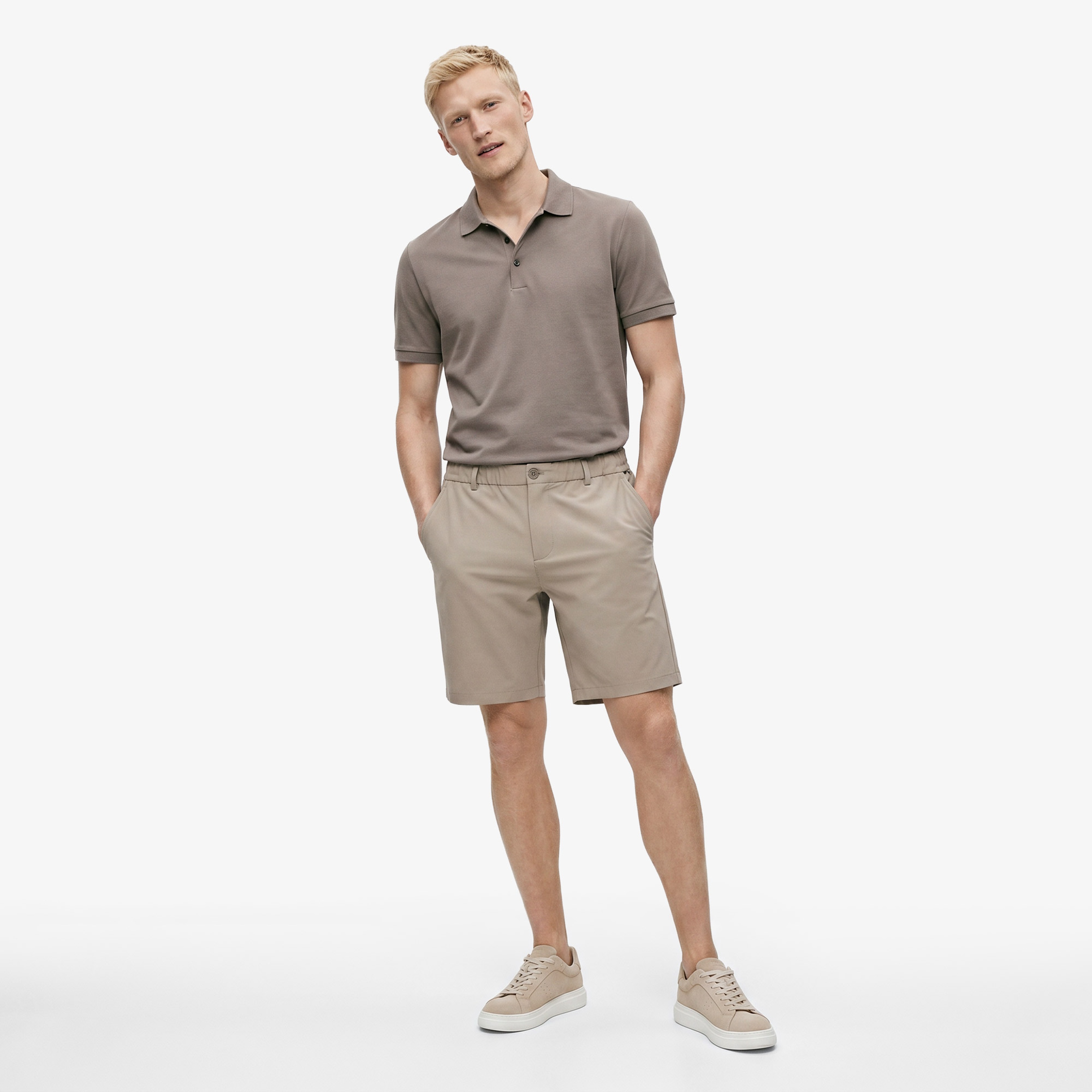 Nautica Erkek Bej Regular Fit Su İtici Şort