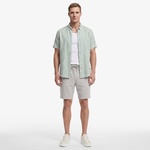 Nautica Erkek Yeşil Regular Fit Kısa Kollu Keten Gömlek