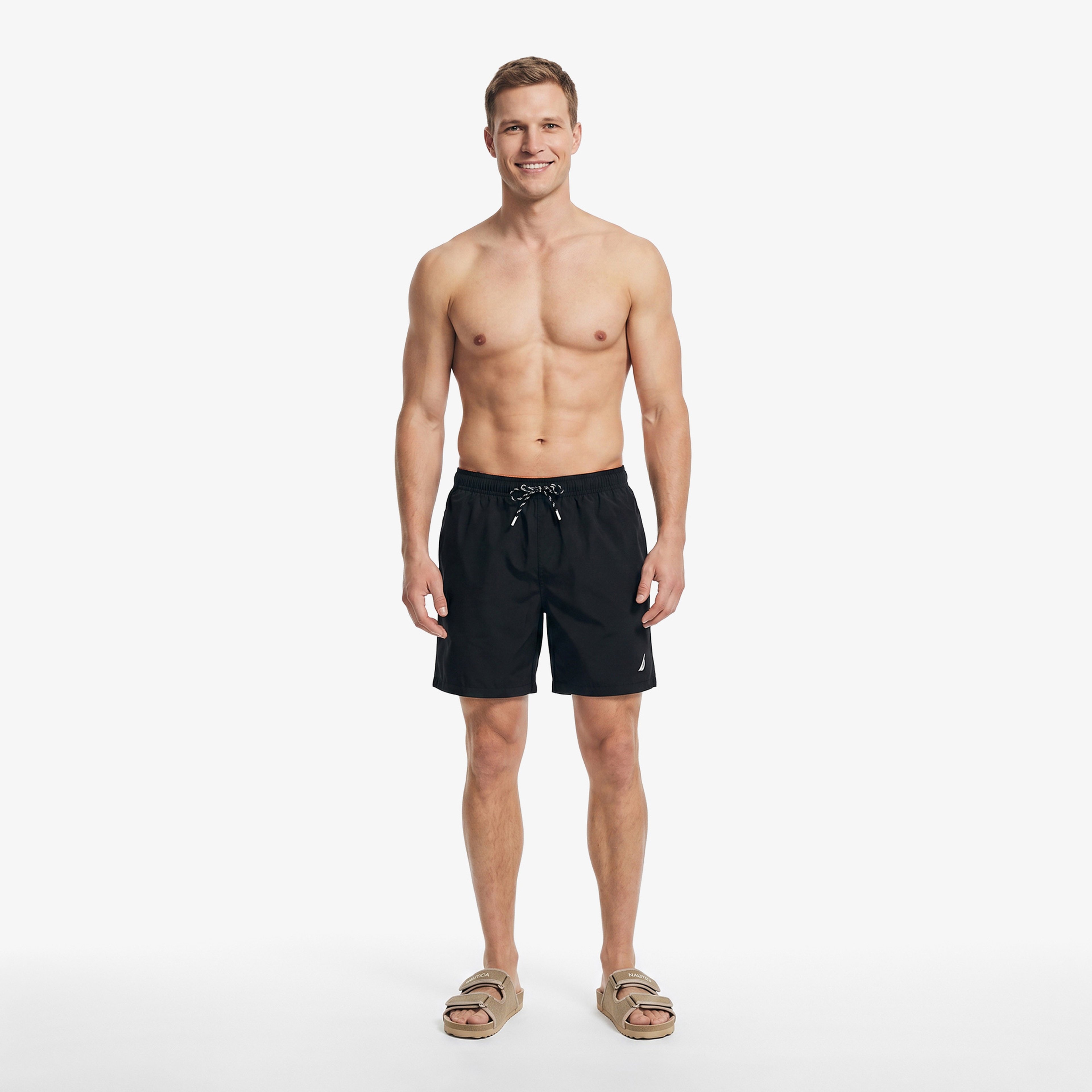 Nautica Erkek Siyah Regular Fit Deniz Şortu