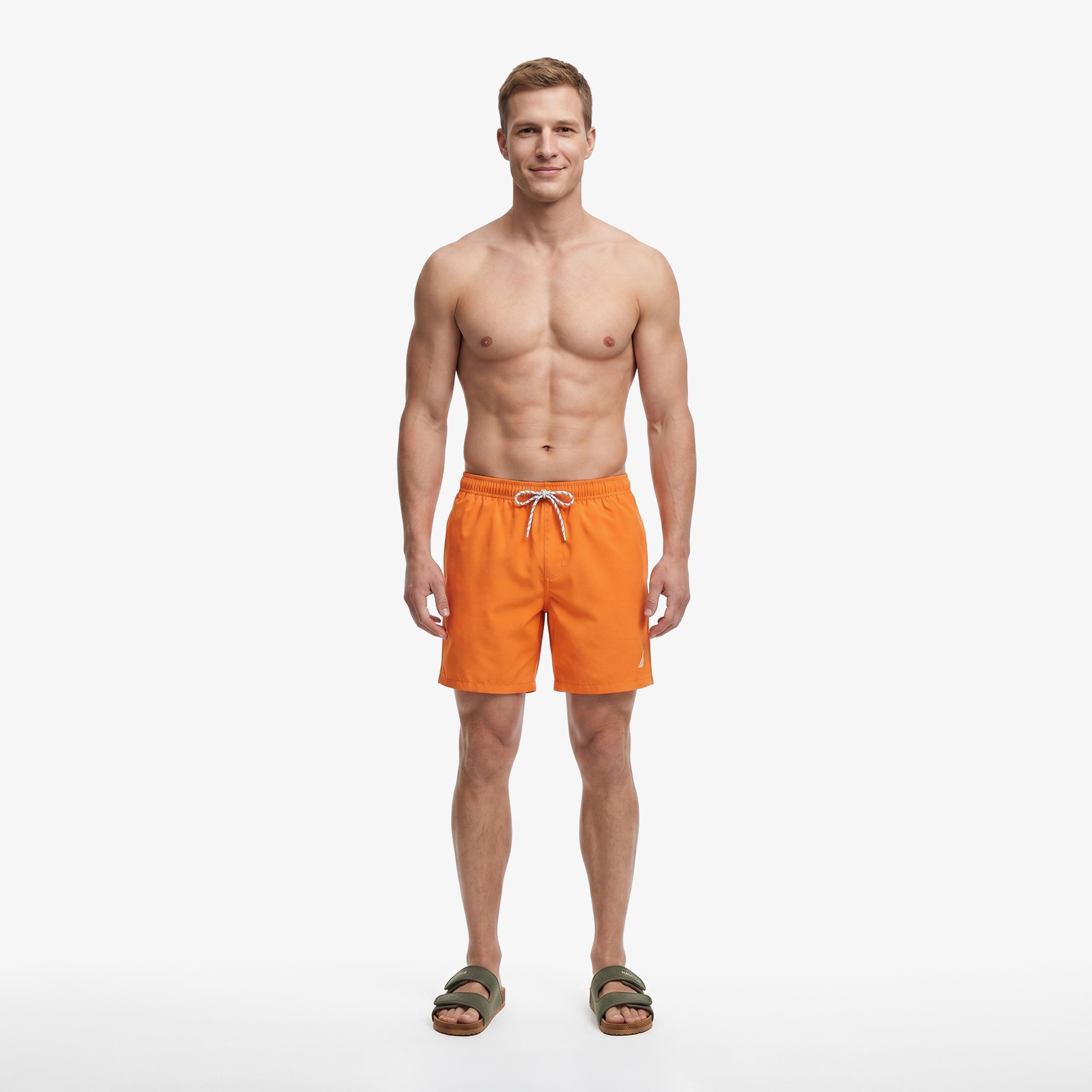Nautica Erkek Turuncu Regular Fit Deniz Şortu