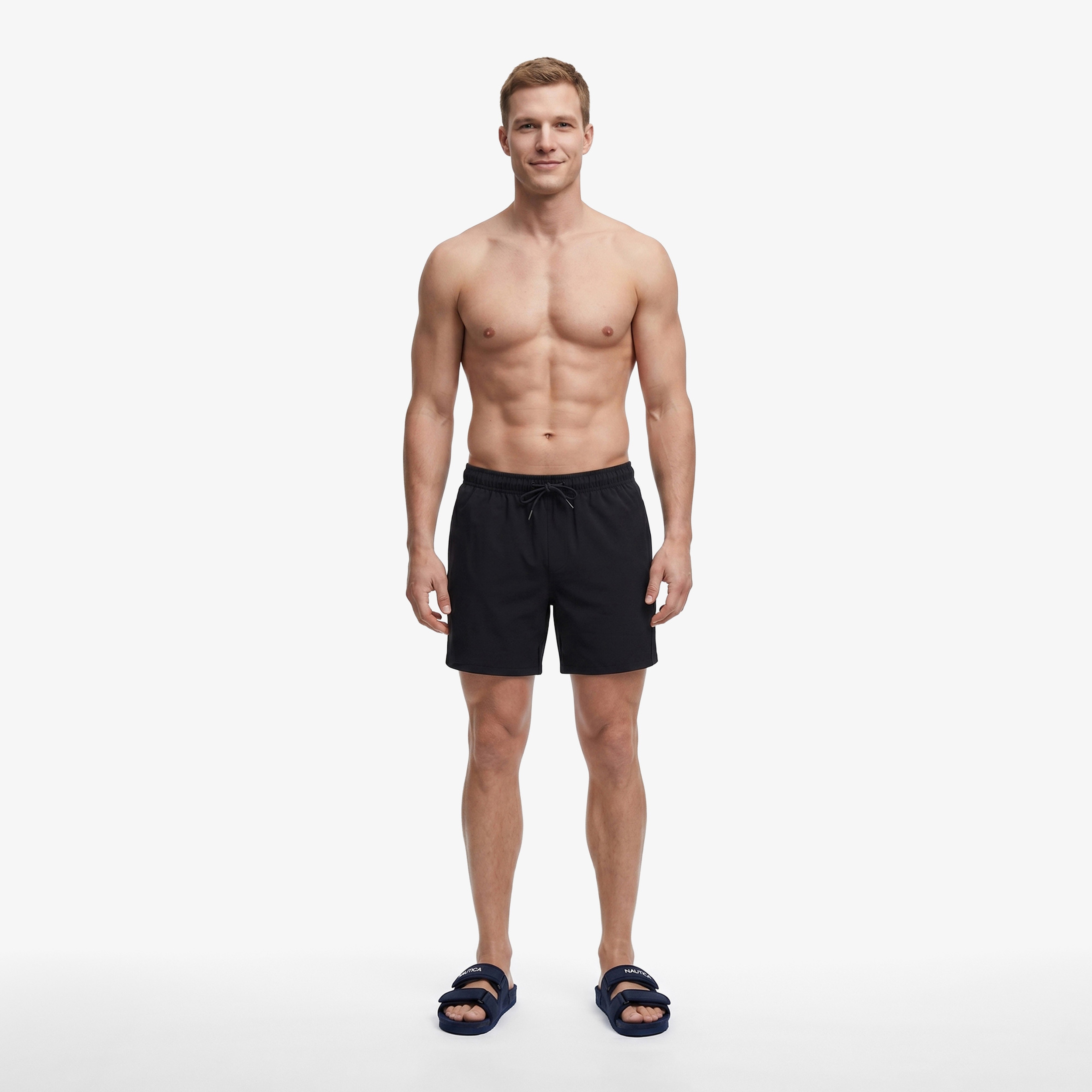 Nautica Erkek Yeşil Regular Fit Çizgili Deniz Şortu