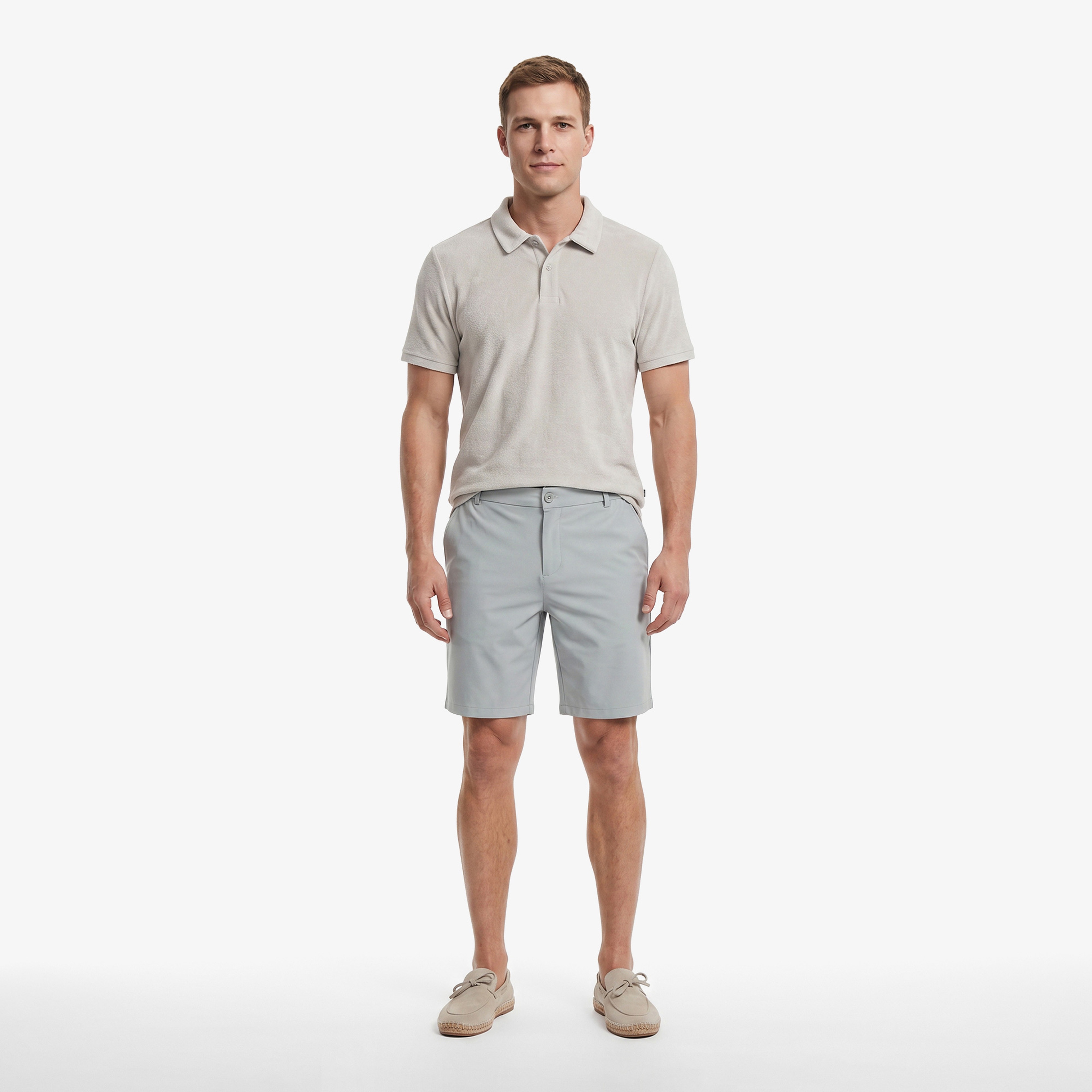 Nautica Erkek Gri Regular Fit Havlu Polo Yaka T-Shirt