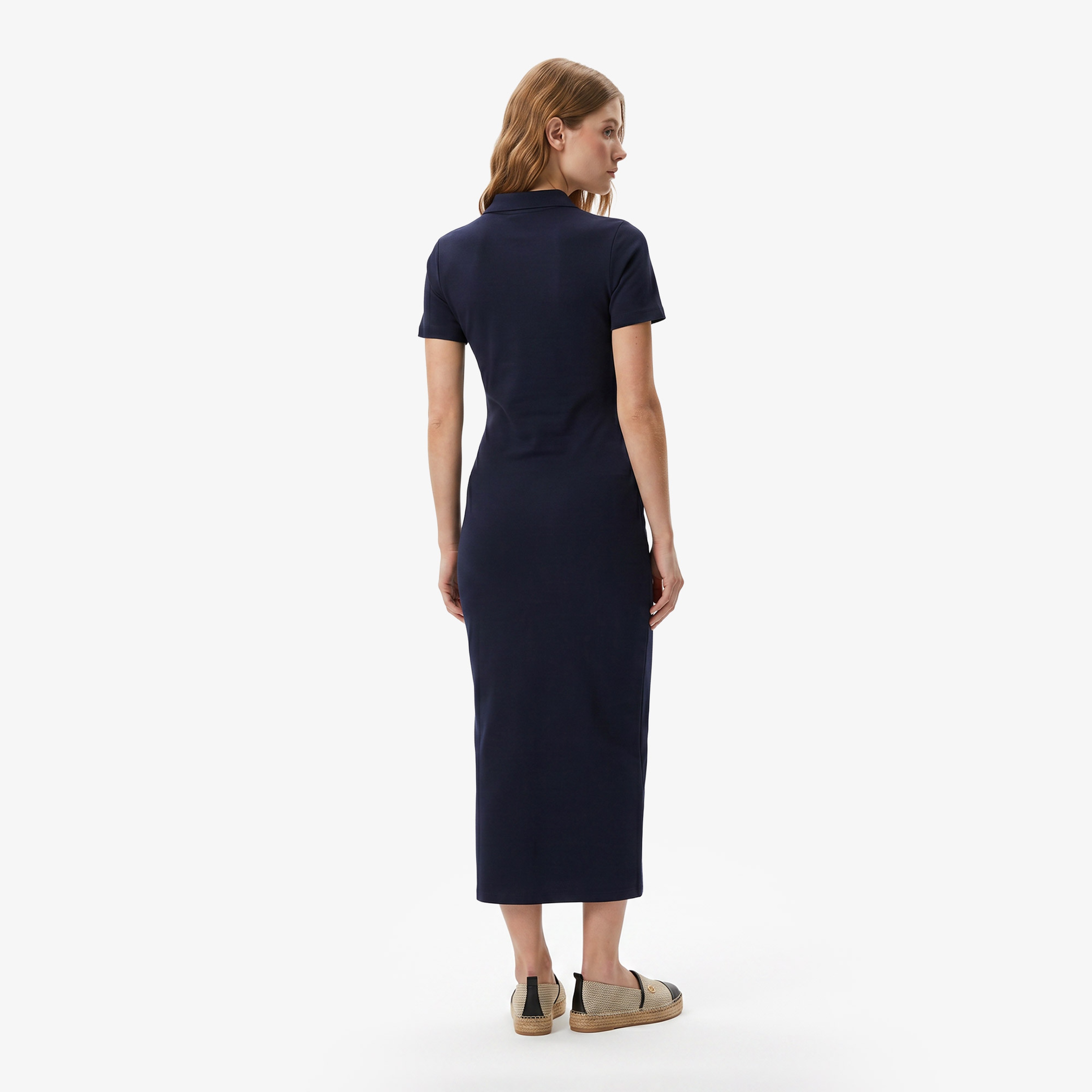 Nautica Kadın Lacivert Slim Fit Kısa Kollu Elbise