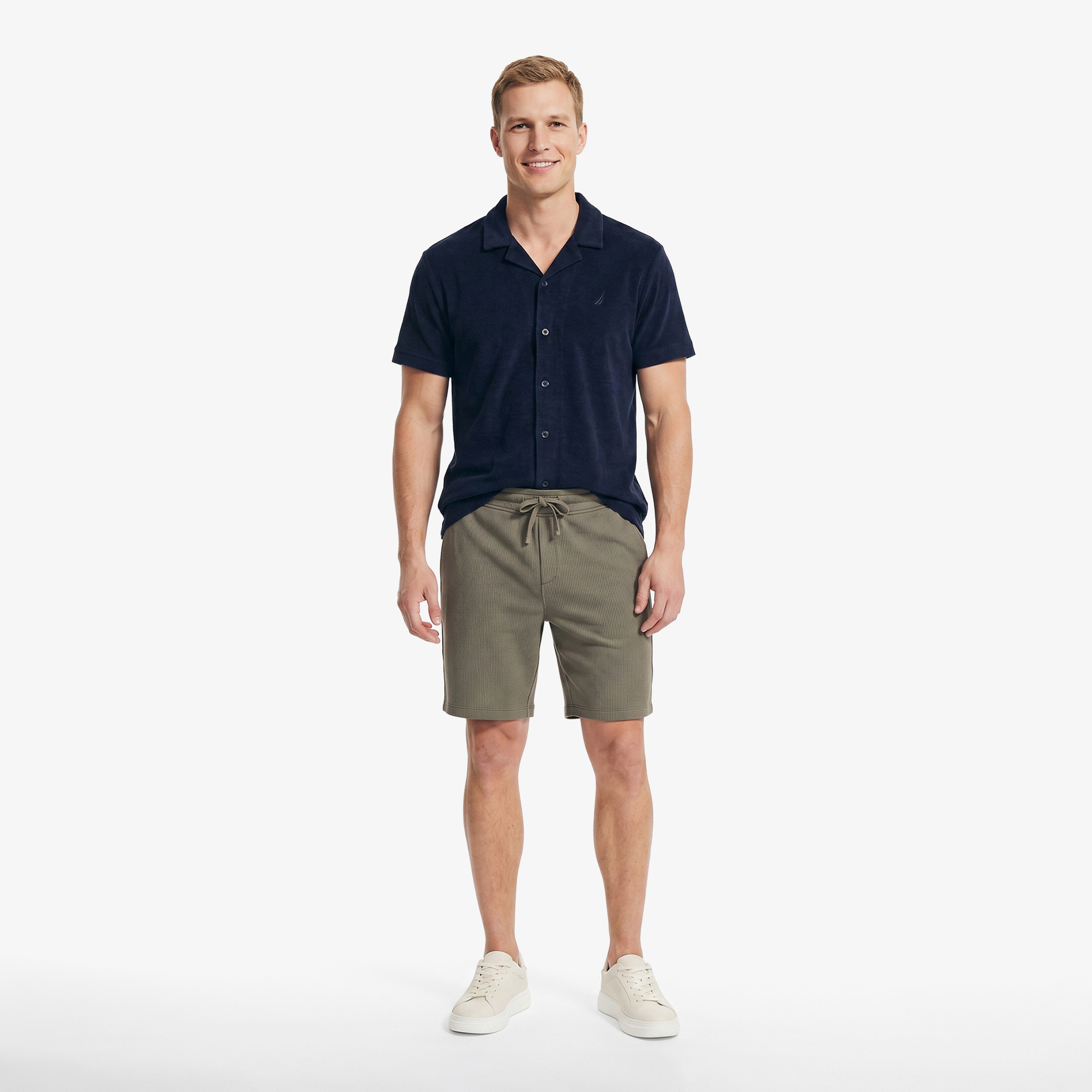 Nautica Erkek Lacivert Regular Fit Kısa Kollu Gömlek