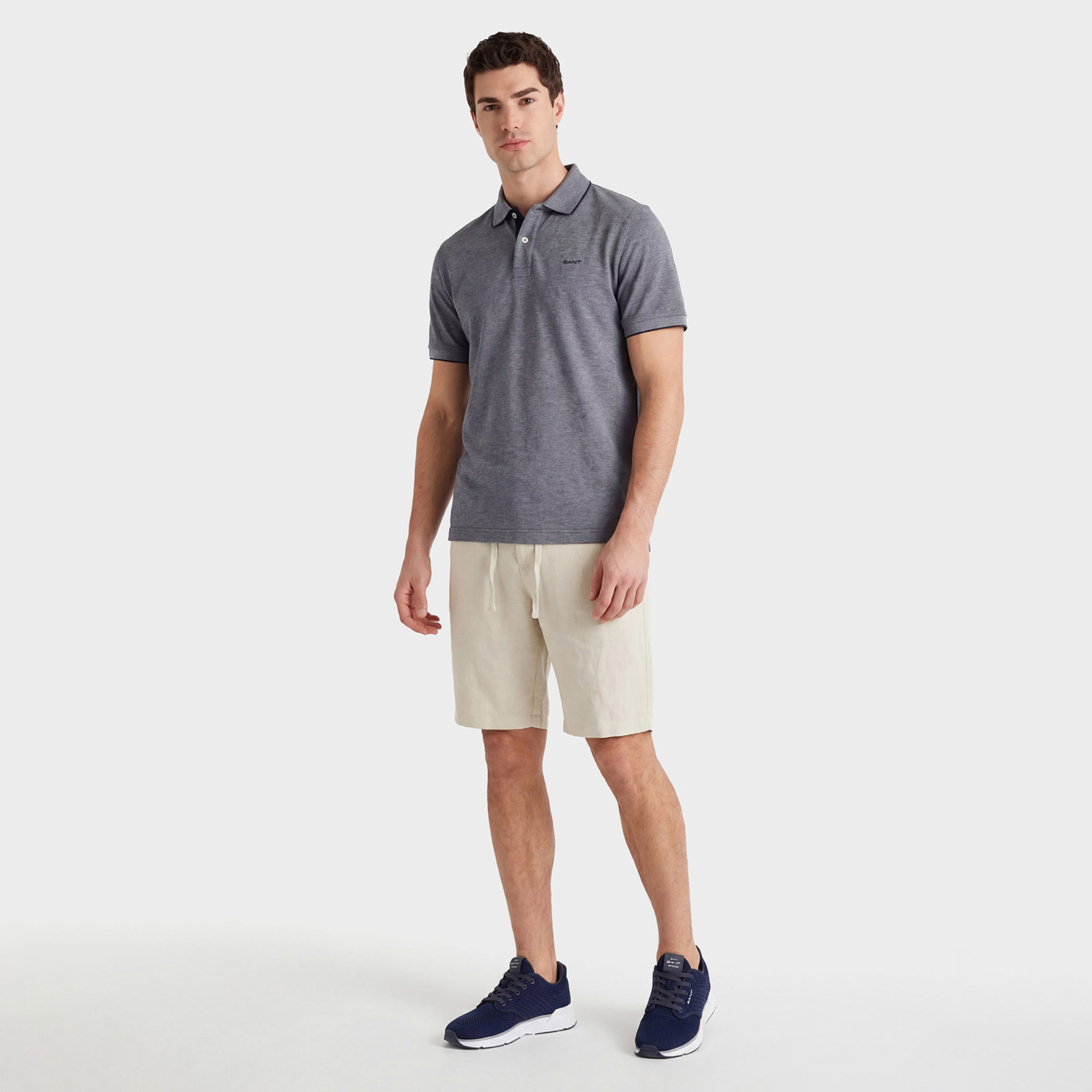 GANT Erkek Lacivert Regular Fit Polo Yaka T-Shirt