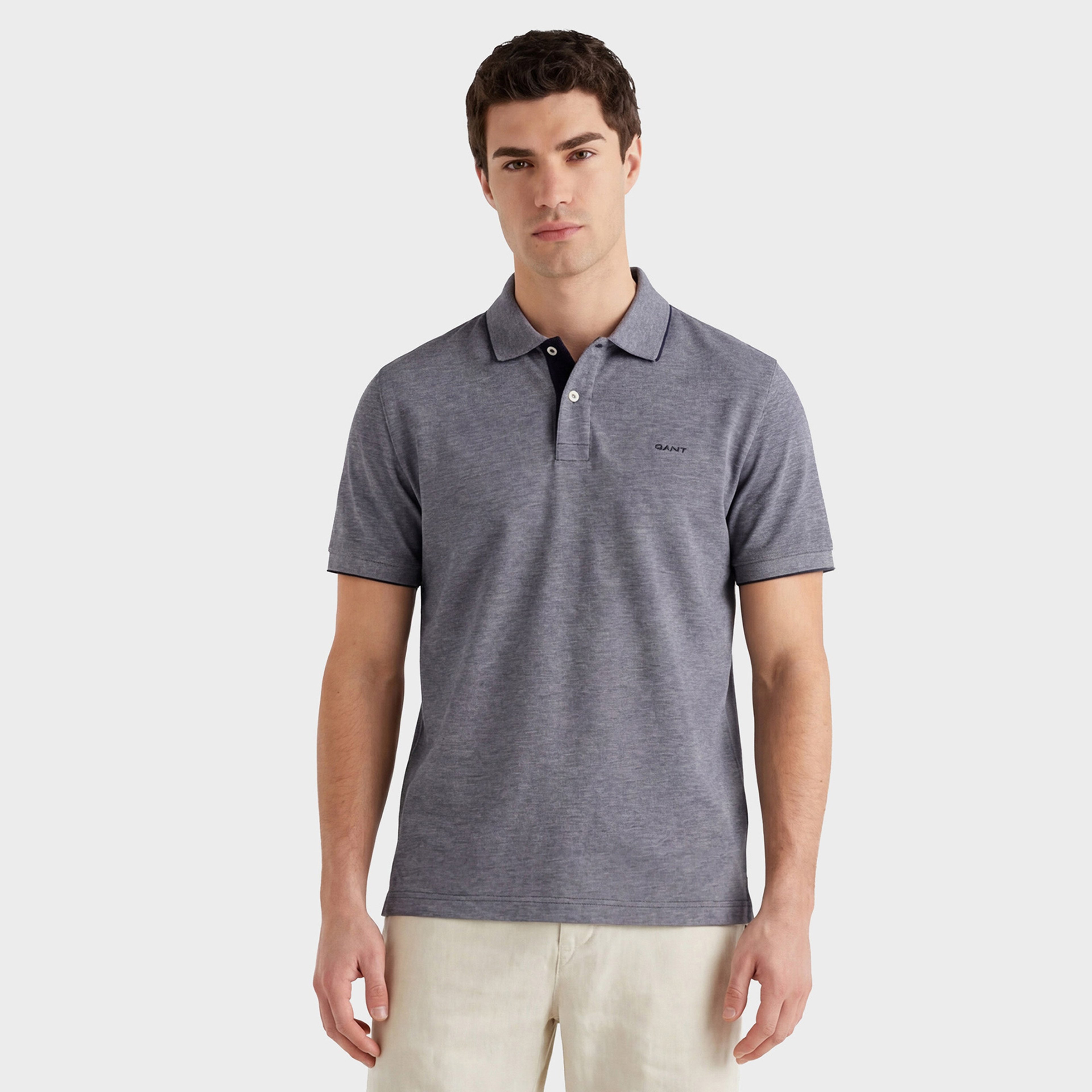 GANT Erkek Lacivert Regular Fit Polo Yaka T-Shirt