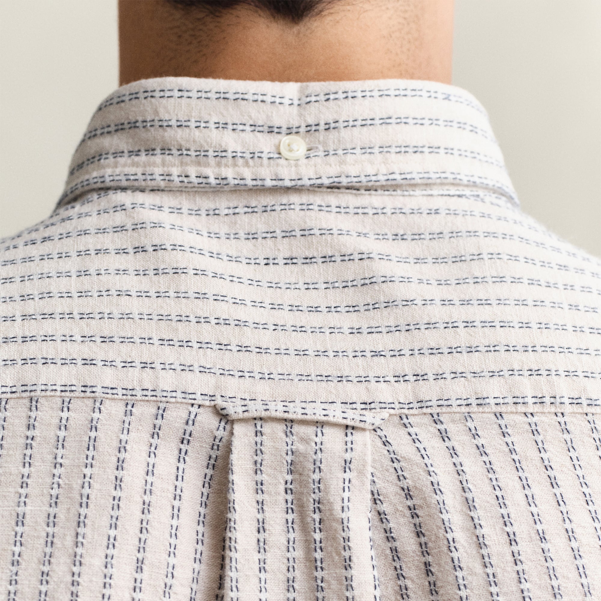 GANT Erkek Krem Regular Fit Çizgili Gömlek