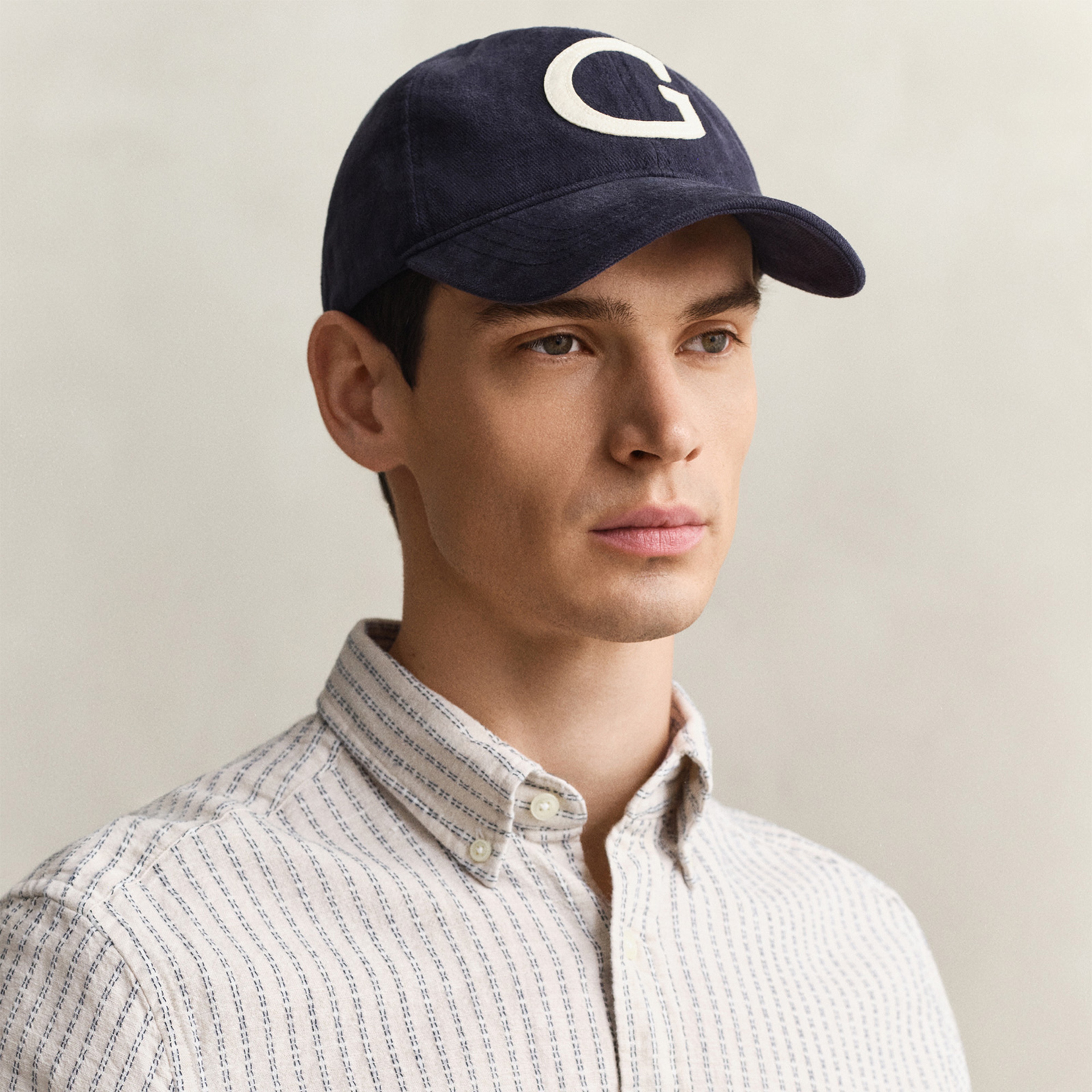 GANT Erkek Krem Regular Fit Çizgili Gömlek