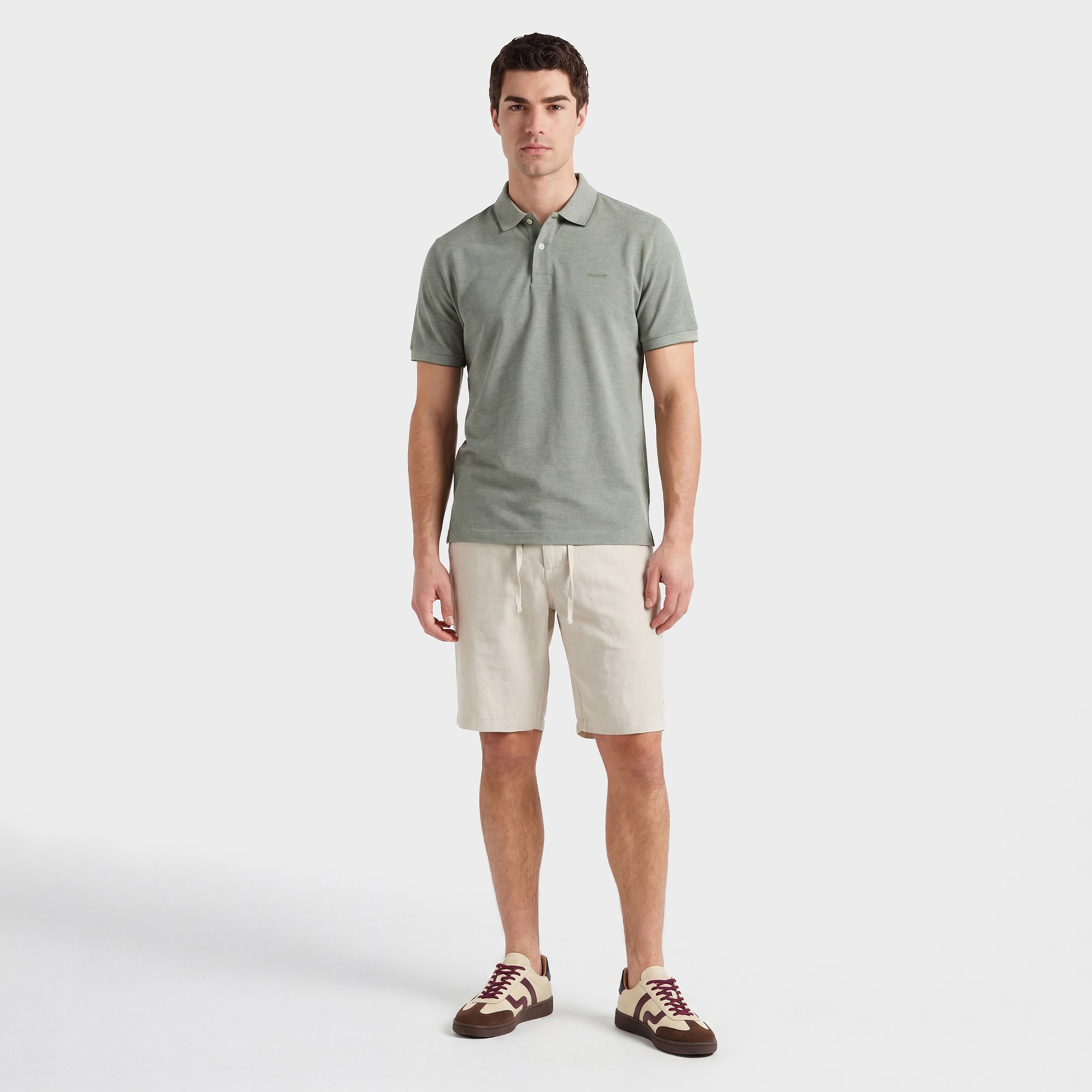 GANT Erkek Yeşil Regular Fit Polo Yaka T-Shirt