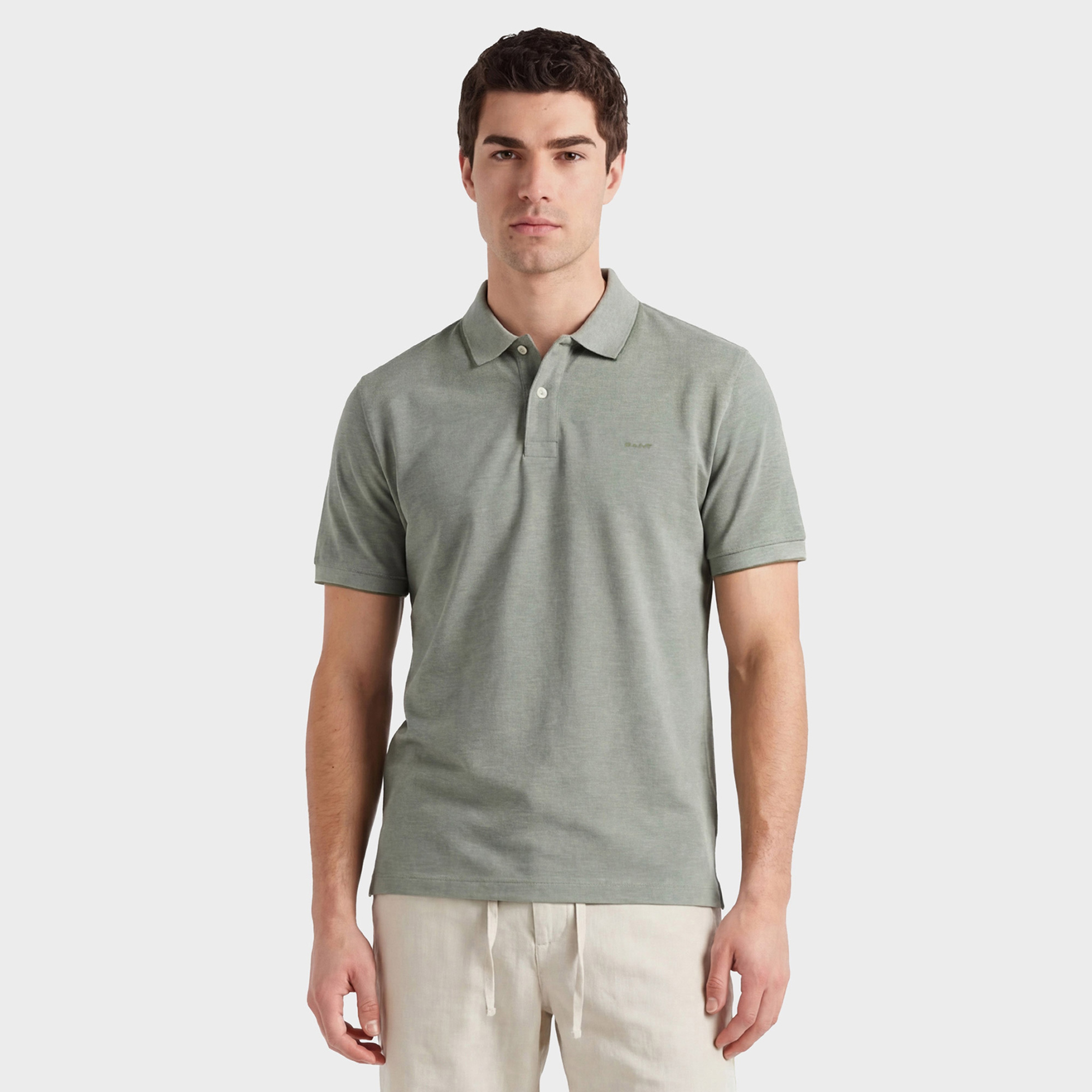 GANT Erkek Yeşil Regular Fit Polo Yaka T-Shirt