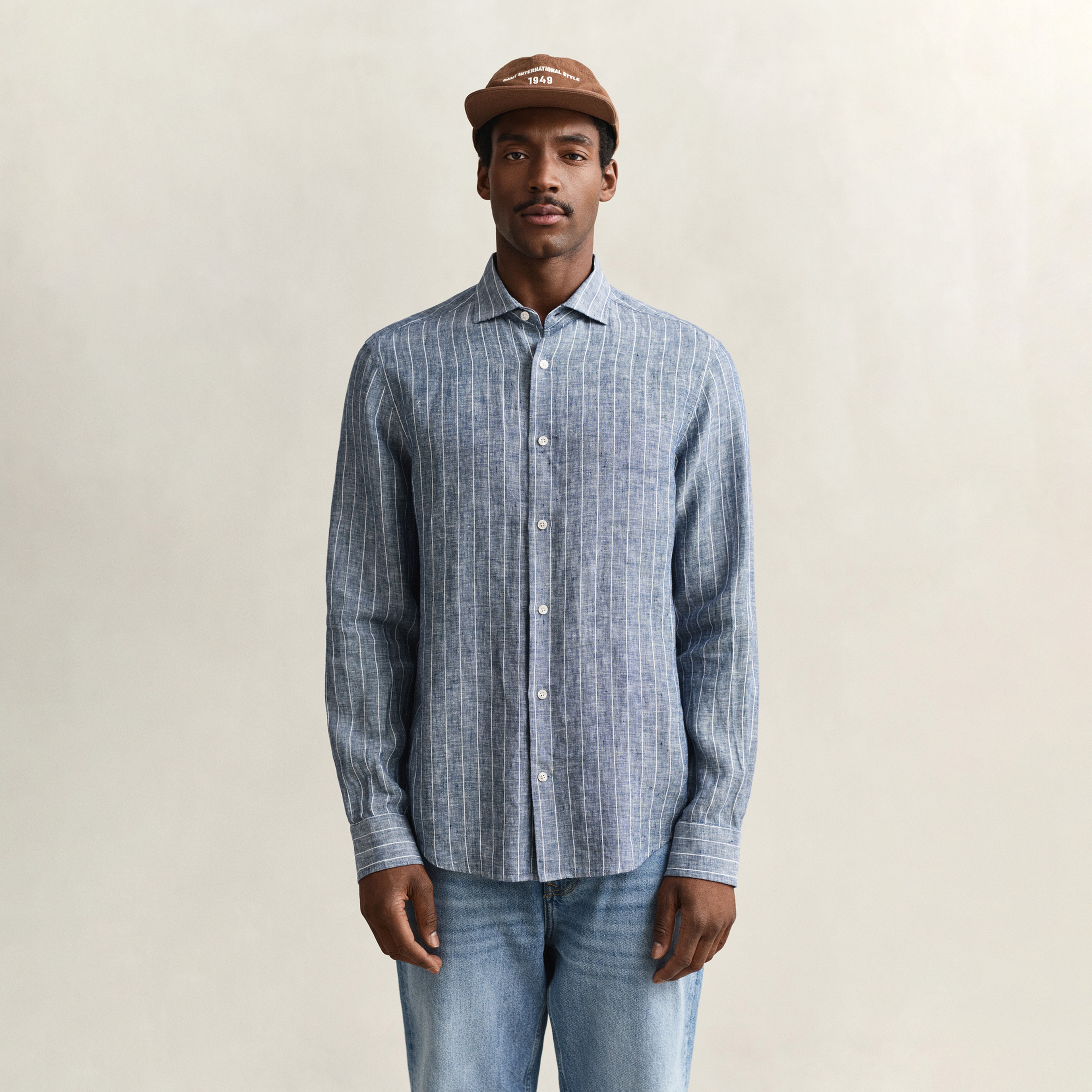 GANT Erkek Mavi Regular Fit Çizgili Gömlek