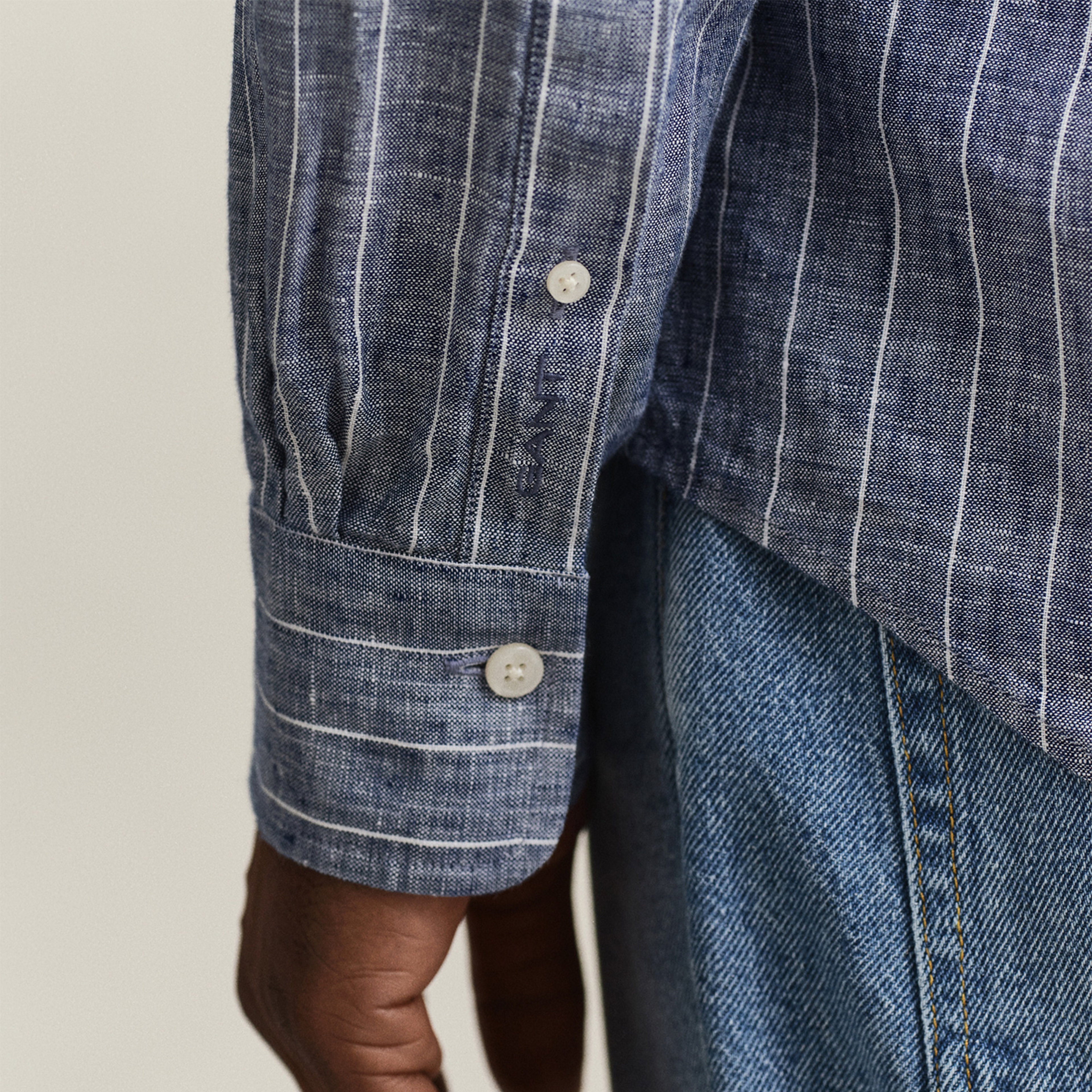 GANT Erkek Mavi Regular Fit Çizgili Gömlek