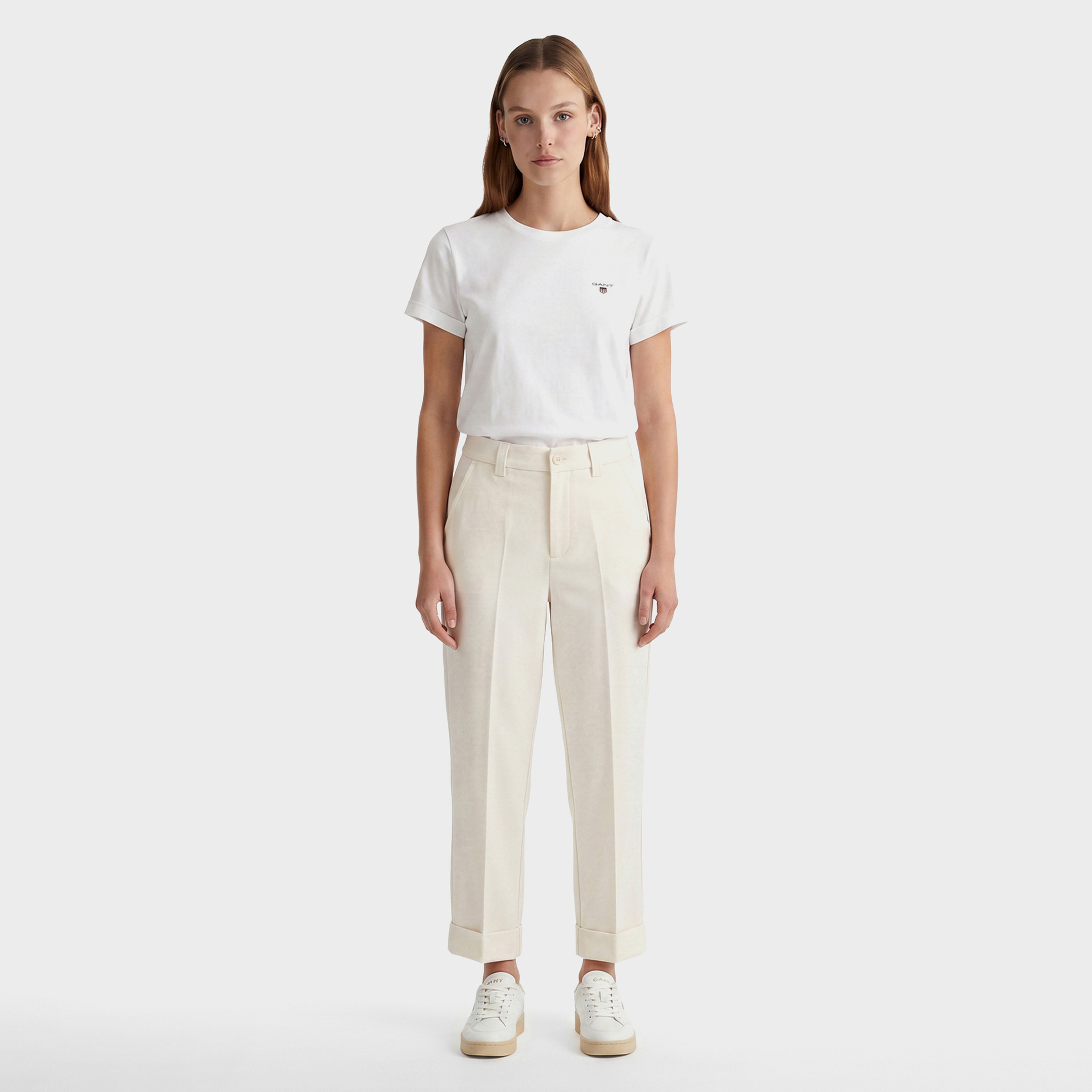 GANT Kadın Krem Regular Fit Pantolon