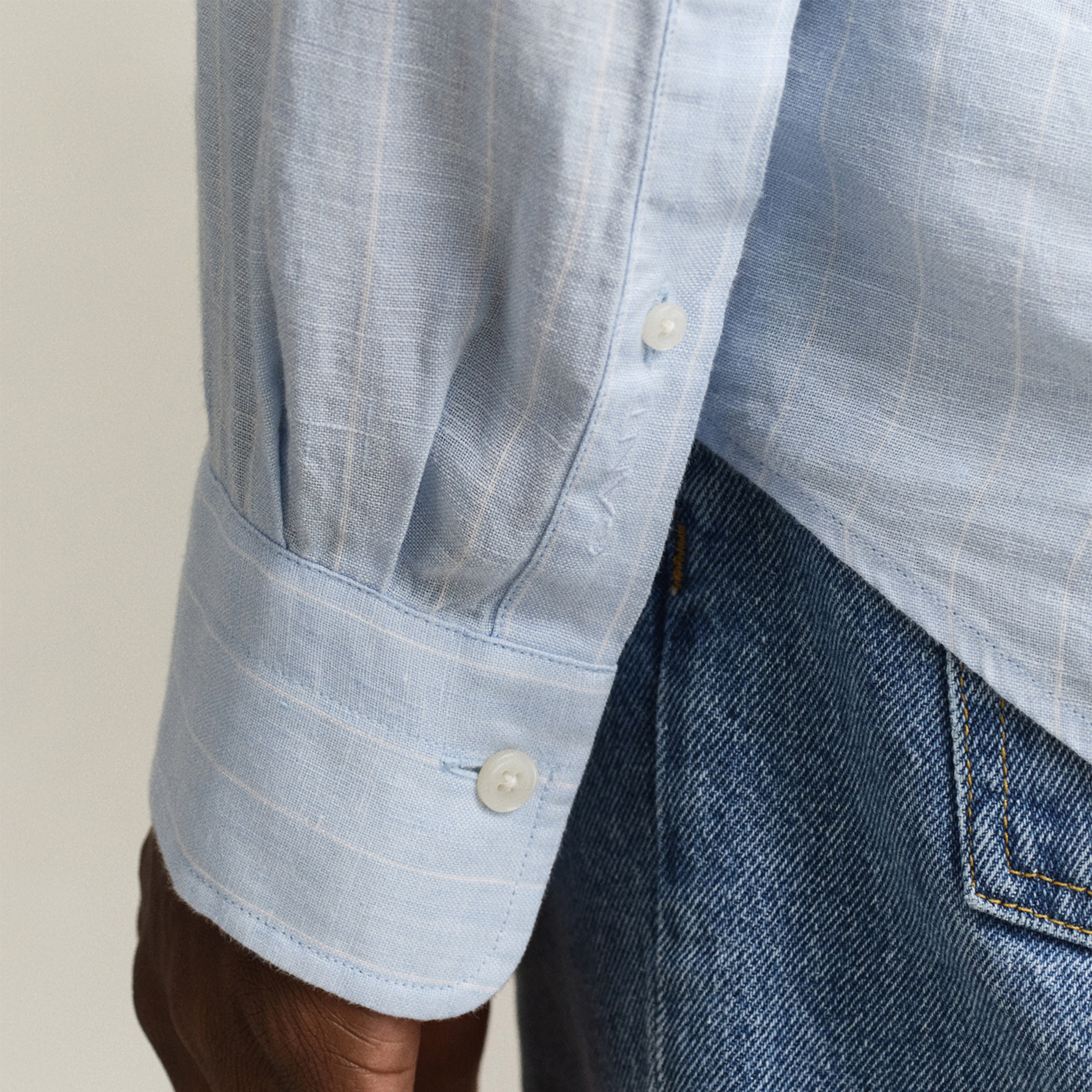 GANT Erkek Mavi Regular Fit Çizgili Gömlek