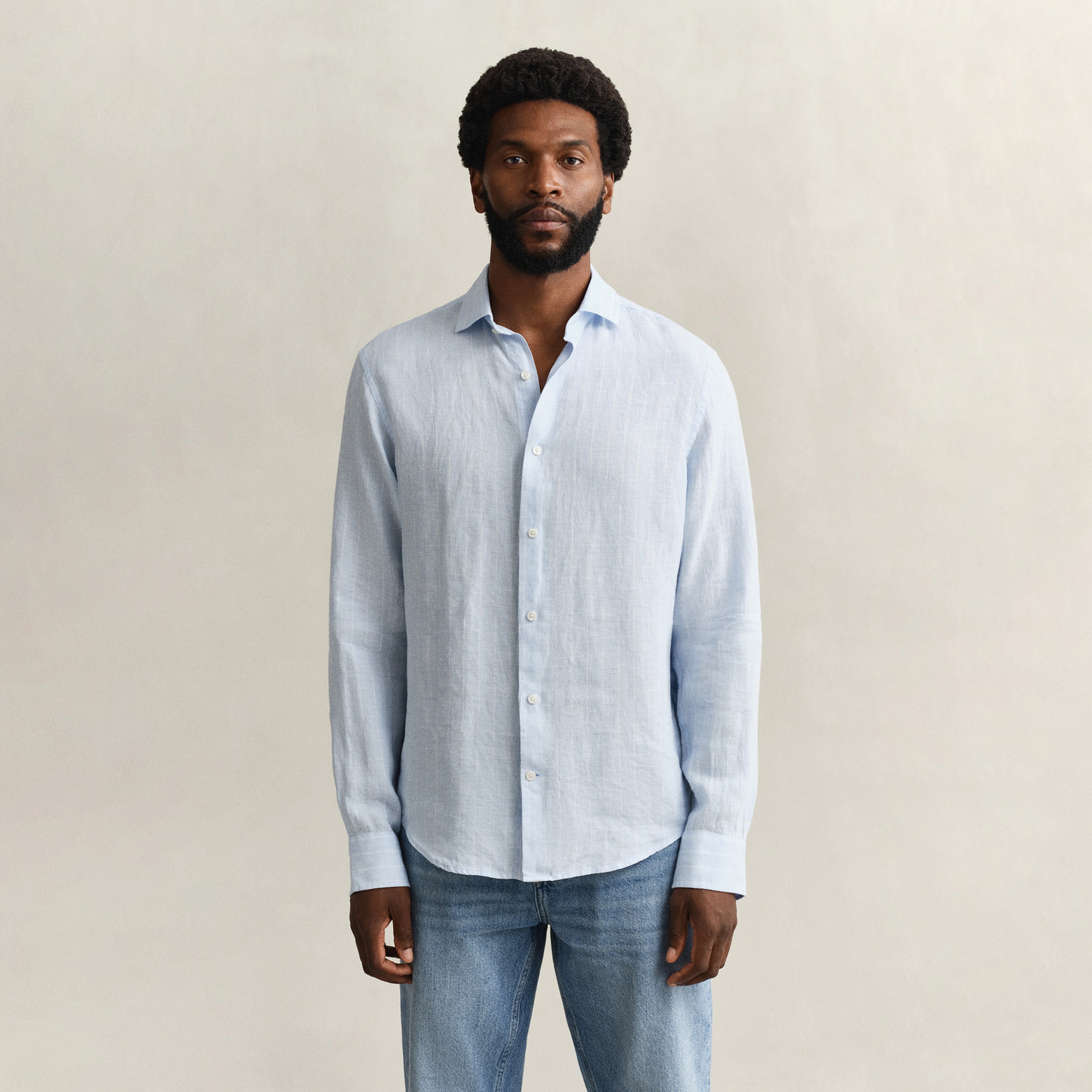 GANT Erkek Mavi Regular Fit Çizgili Gömlek
