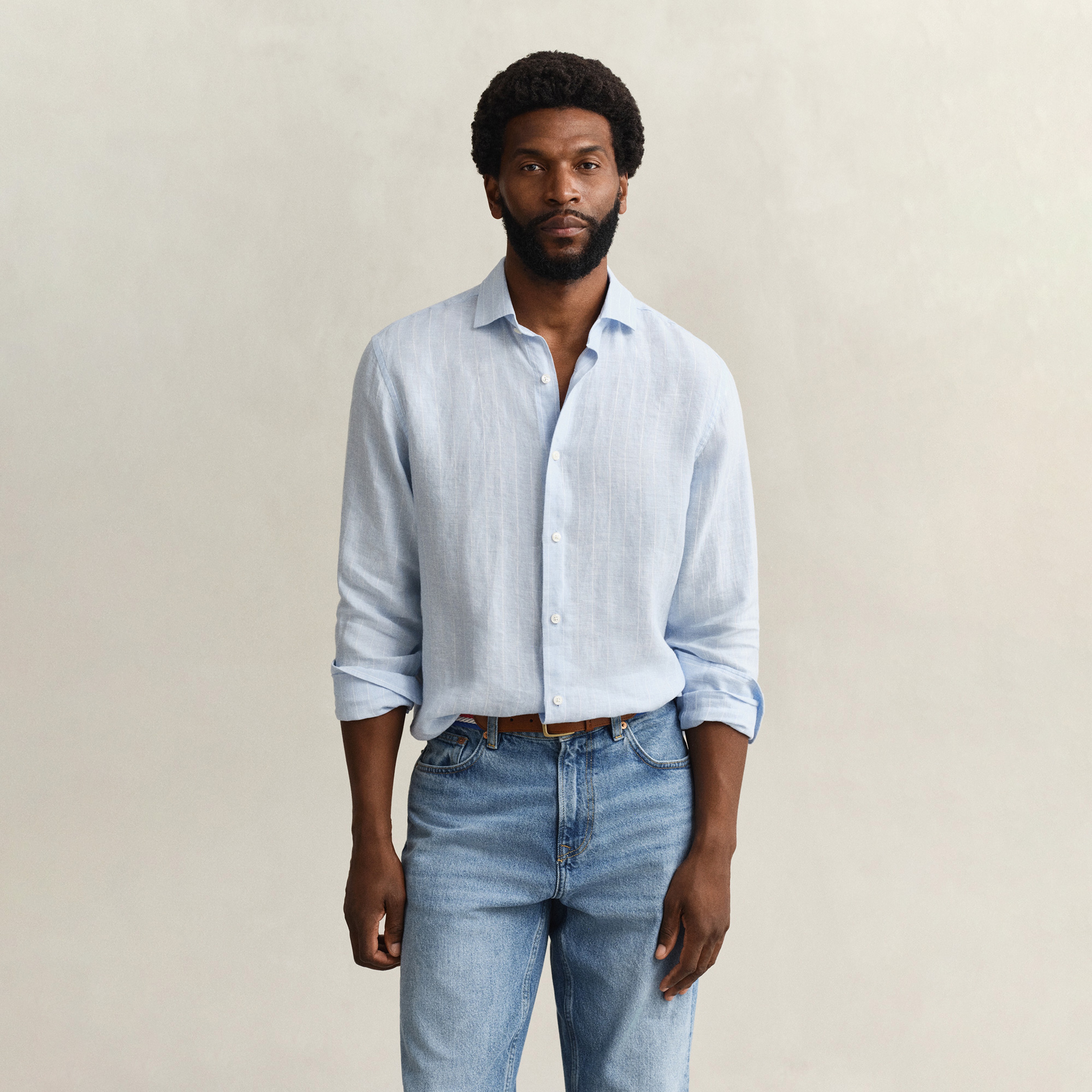 GANT Erkek Mavi Regular Fit Çizgili Gömlek