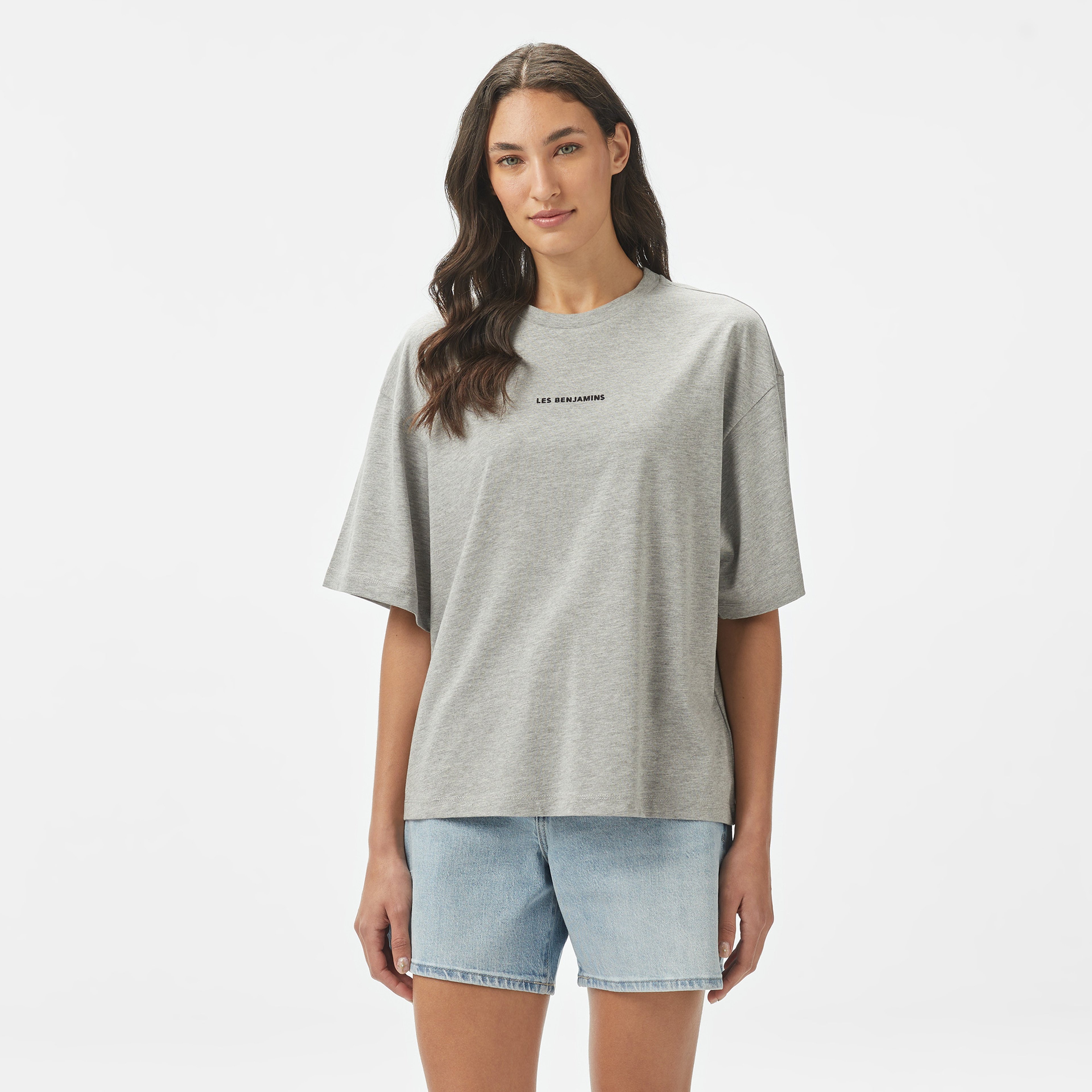 Les Benjamins 308 Kadın Gri T-Shirt