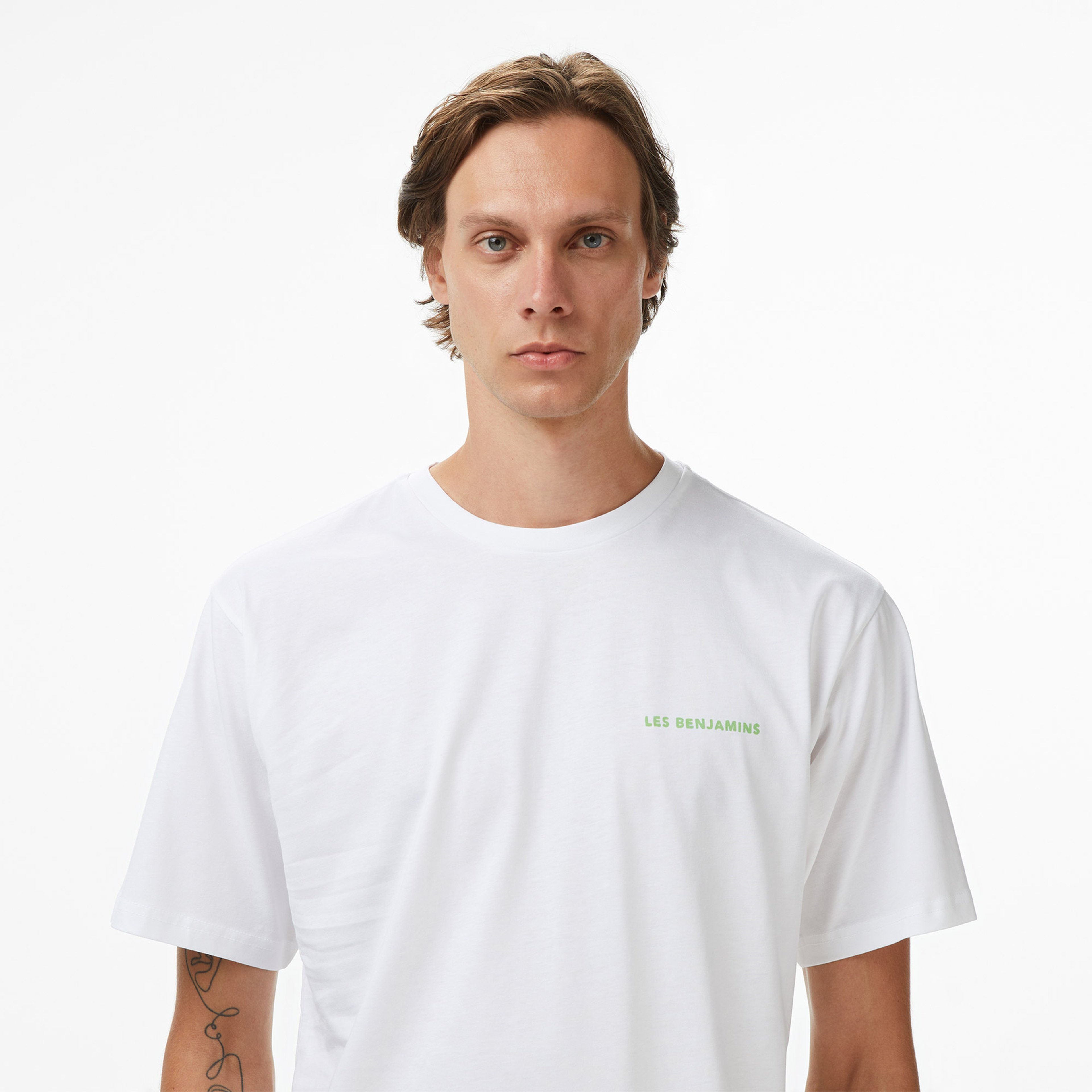 Les Benjamins Relaxed 017 Erkek Beyaz T-Shirt