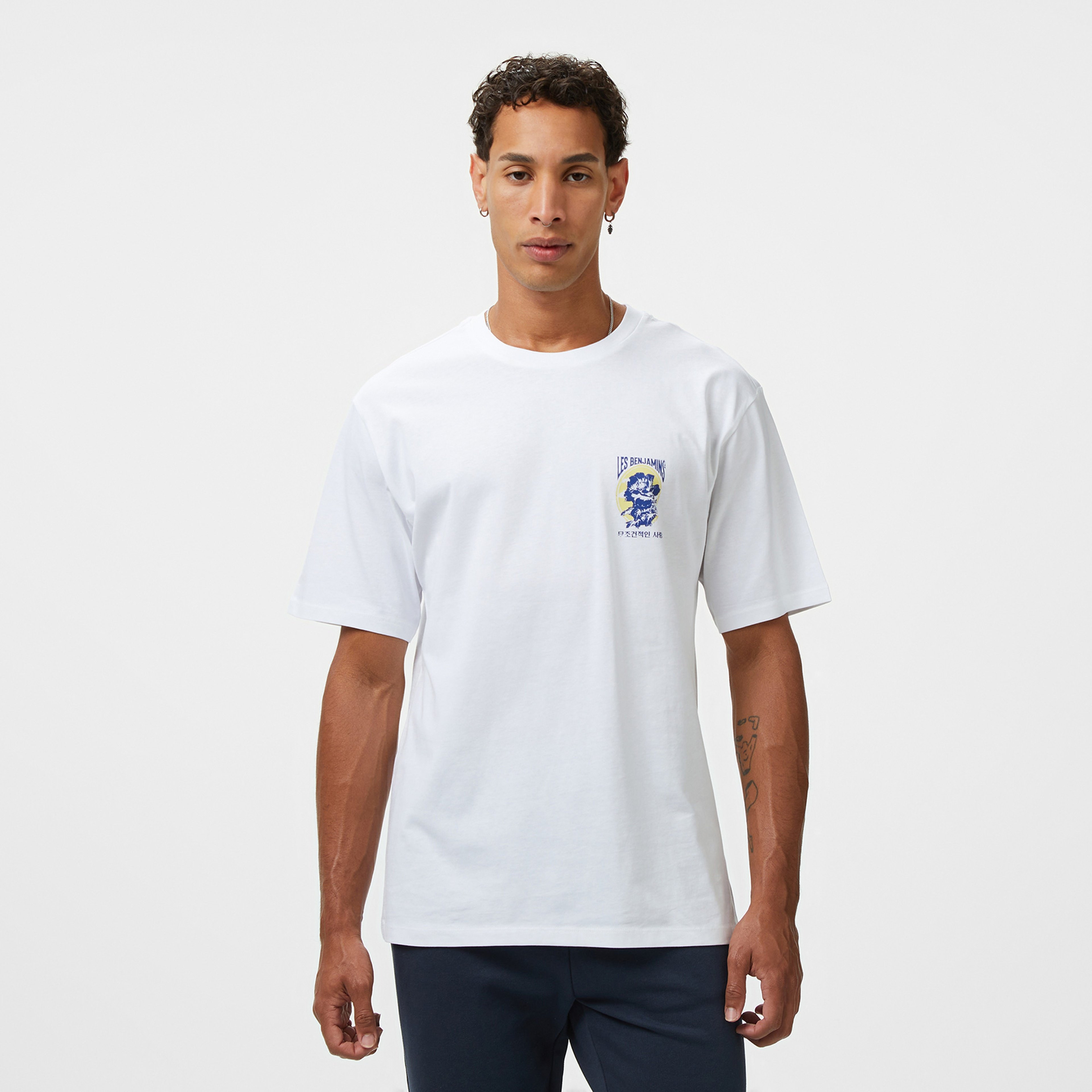 Les Benjamins Relaxed 022 Erkek Beyaz T-Shirt