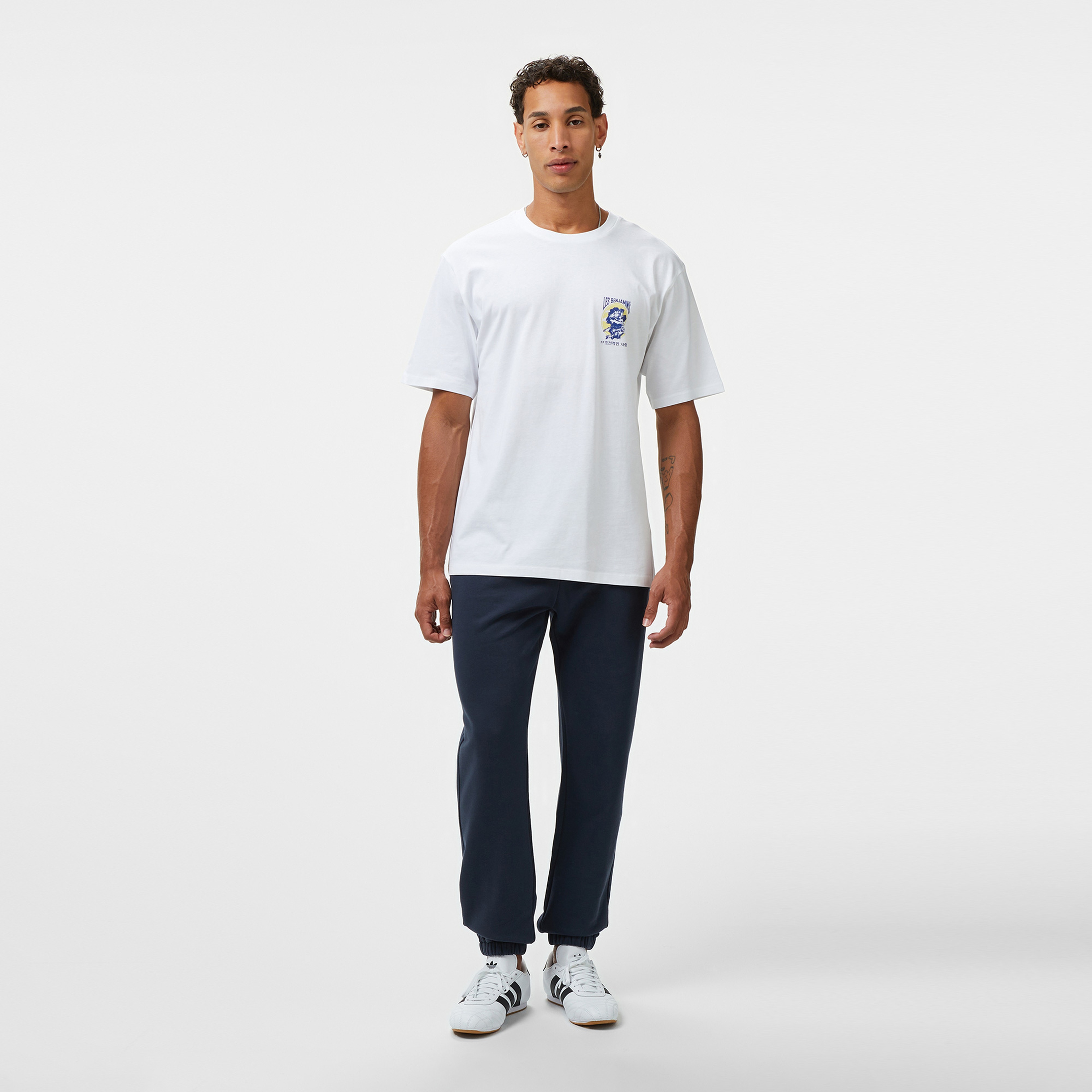 Les Benjamins Relaxed 022 Erkek Beyaz T-Shirt