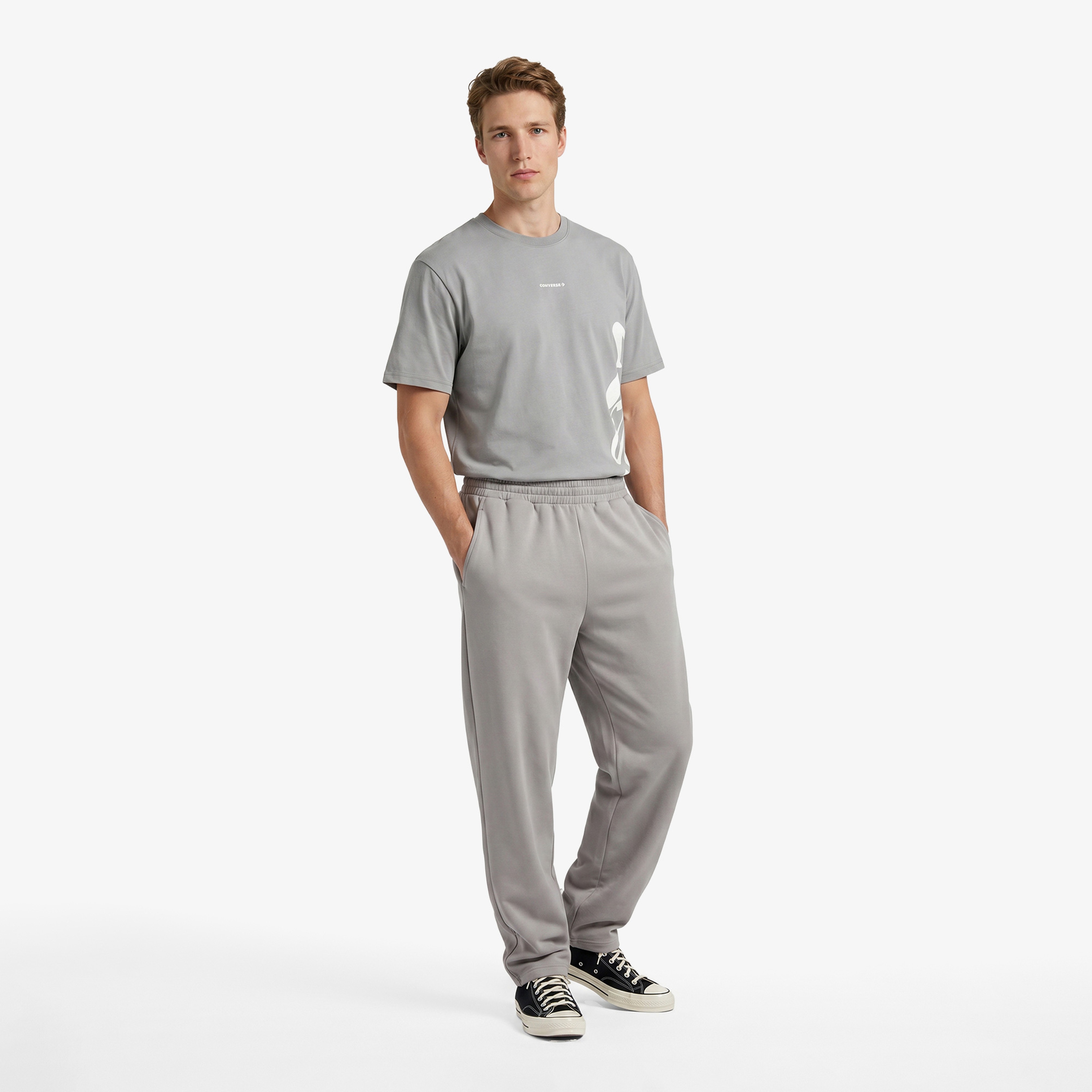 Converse Regular Fit Kadın Gri Eşofman Altı
