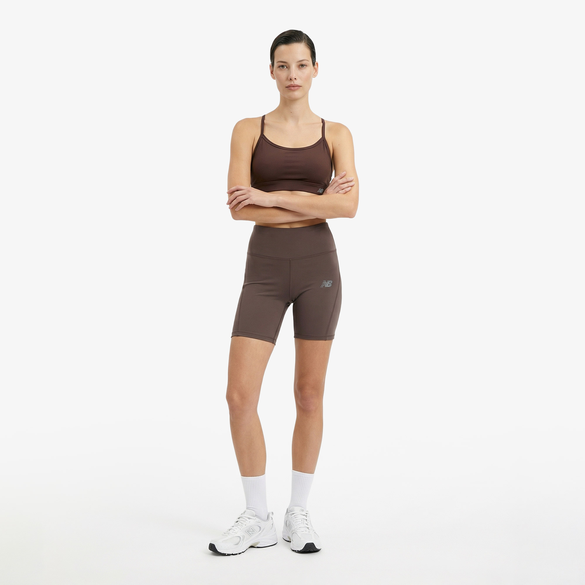 New Balance Sport Fitted Short 5 Kadın Kahverengi Şort