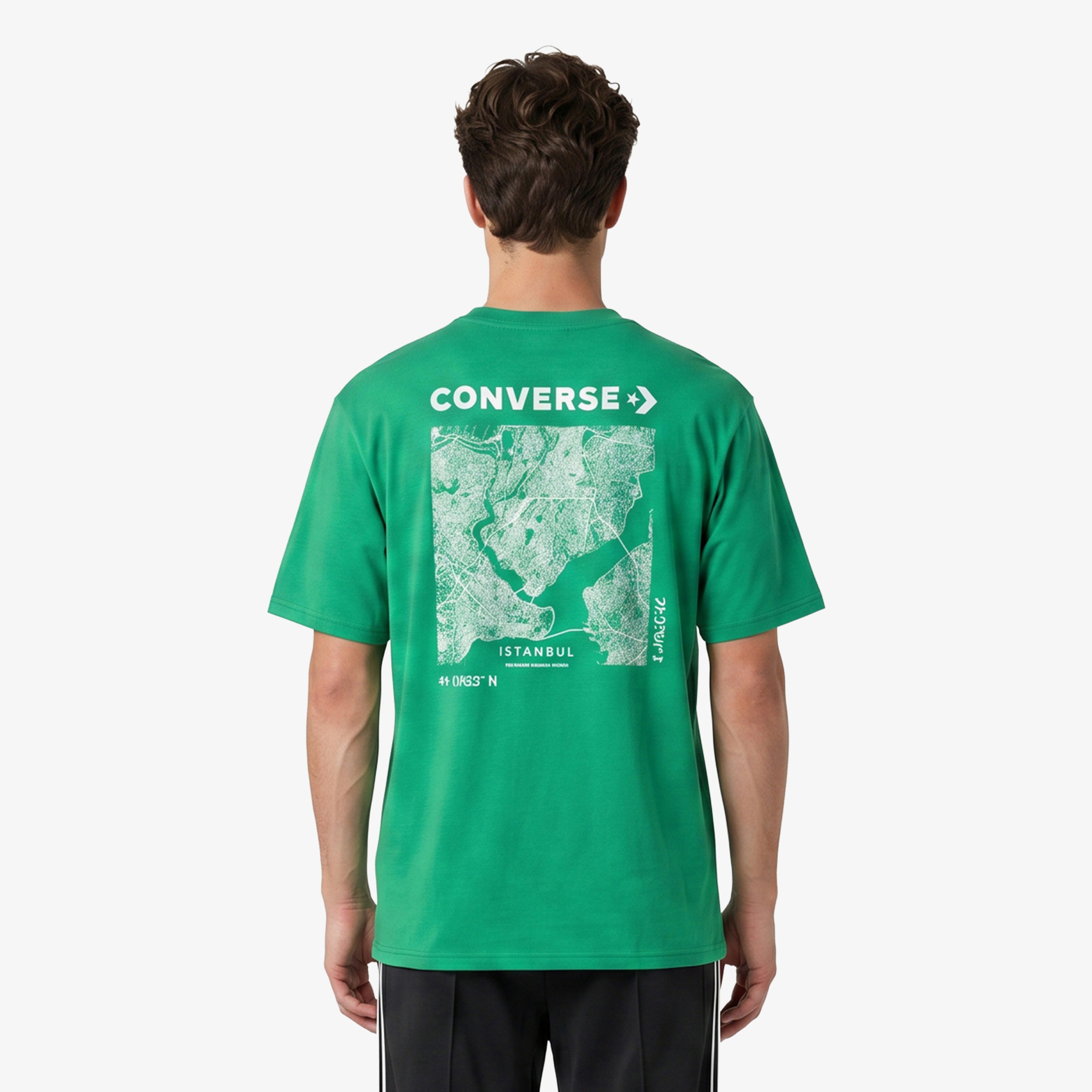 Converse Erkek Yeşil Grafik Baskılı T-Shirt