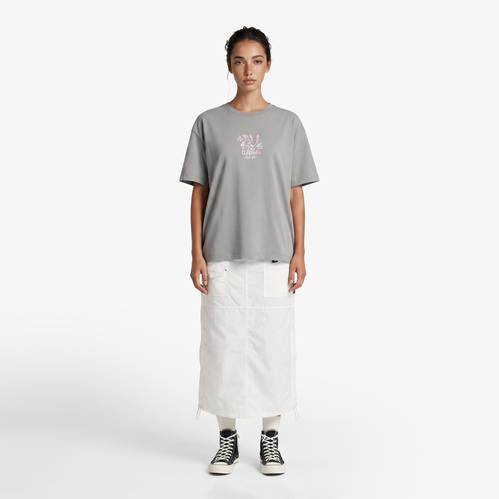 Converse Kadın Gri T-Shirt