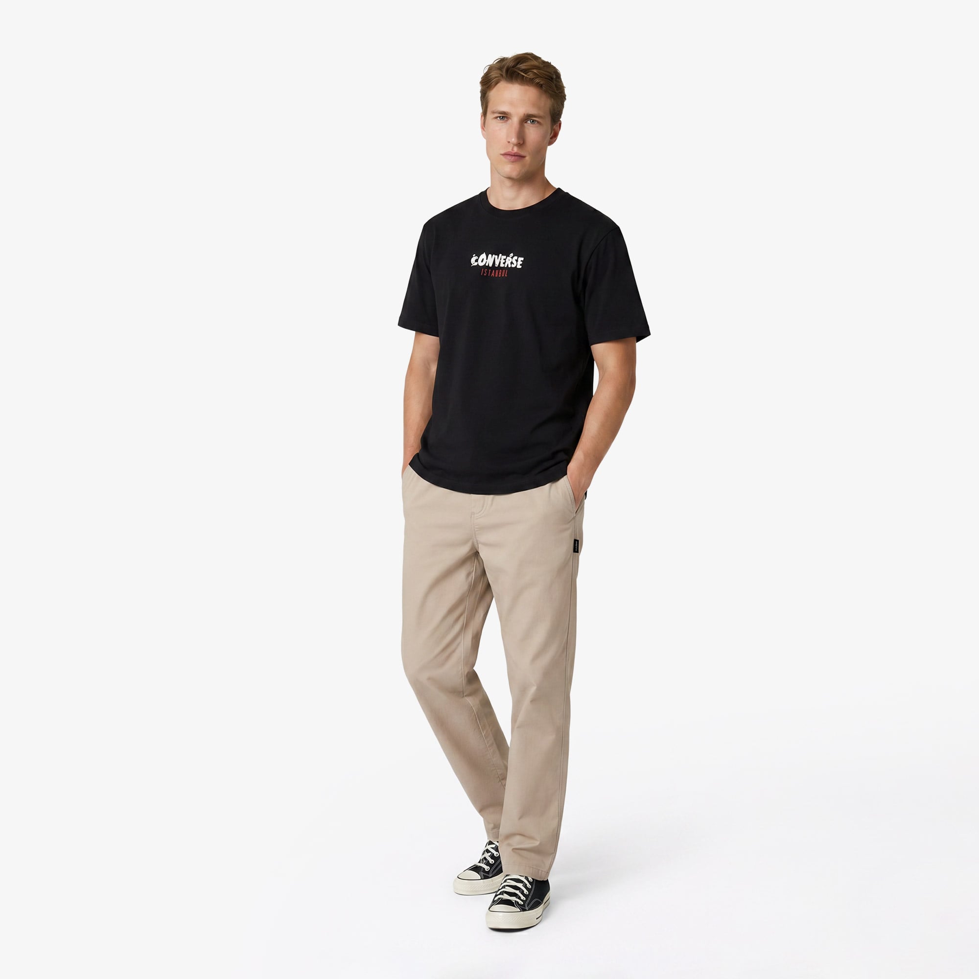 Converse Erkek Siyah Grafik Baskılı T-Shirt