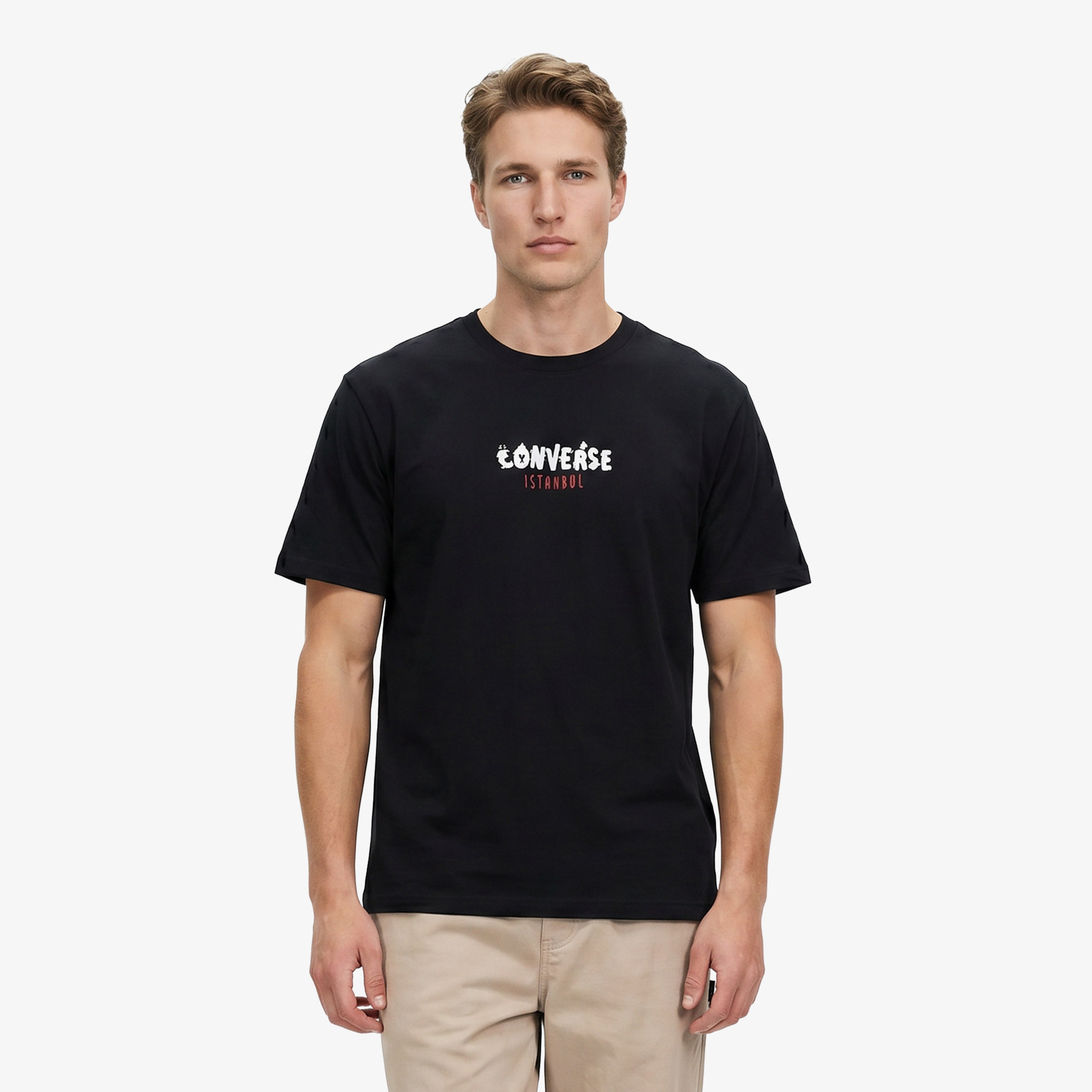 Converse Erkek Siyah Grafik Baskılı T-Shirt