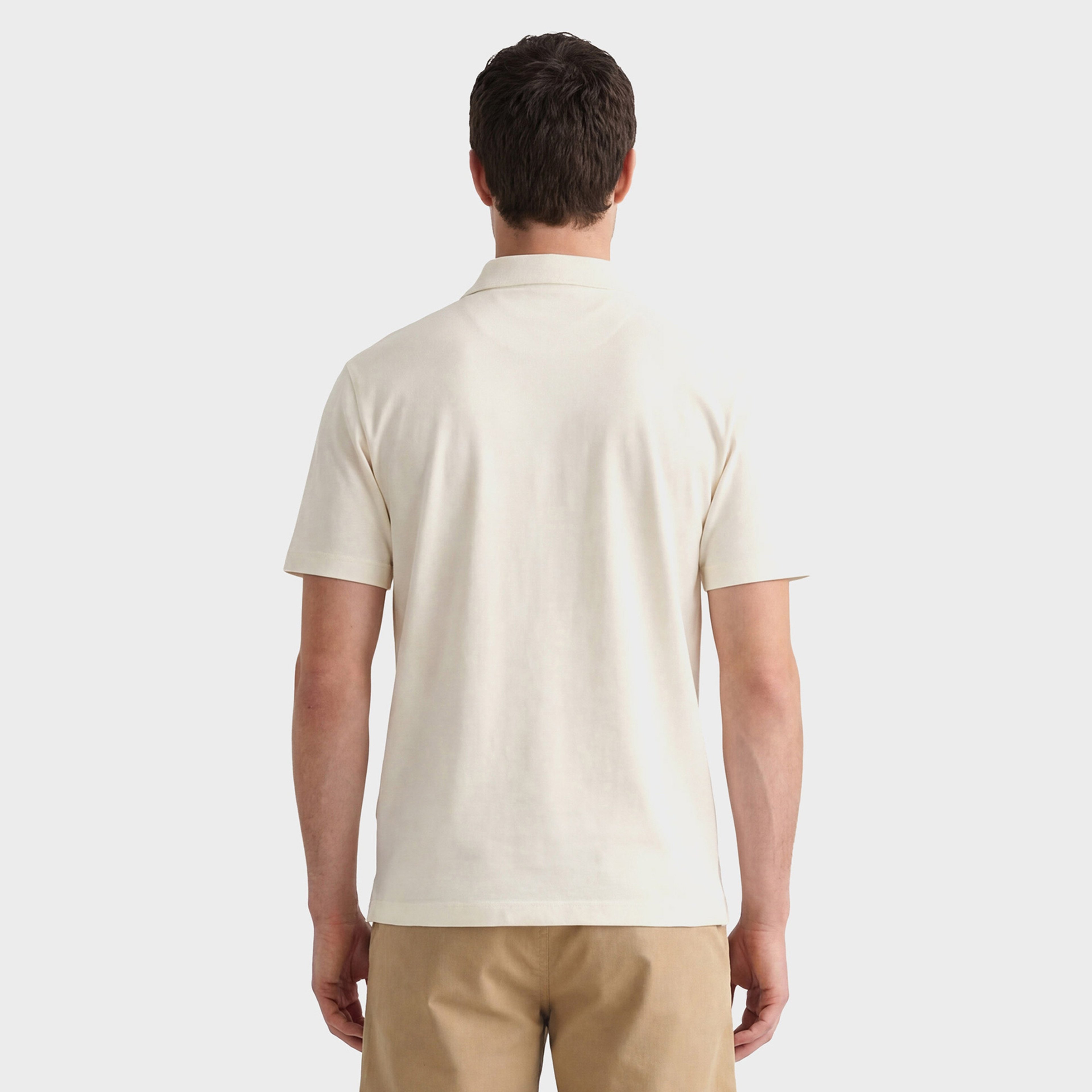 GANT Erkek Krem Regular Fit Polo Yaka T-Shirt