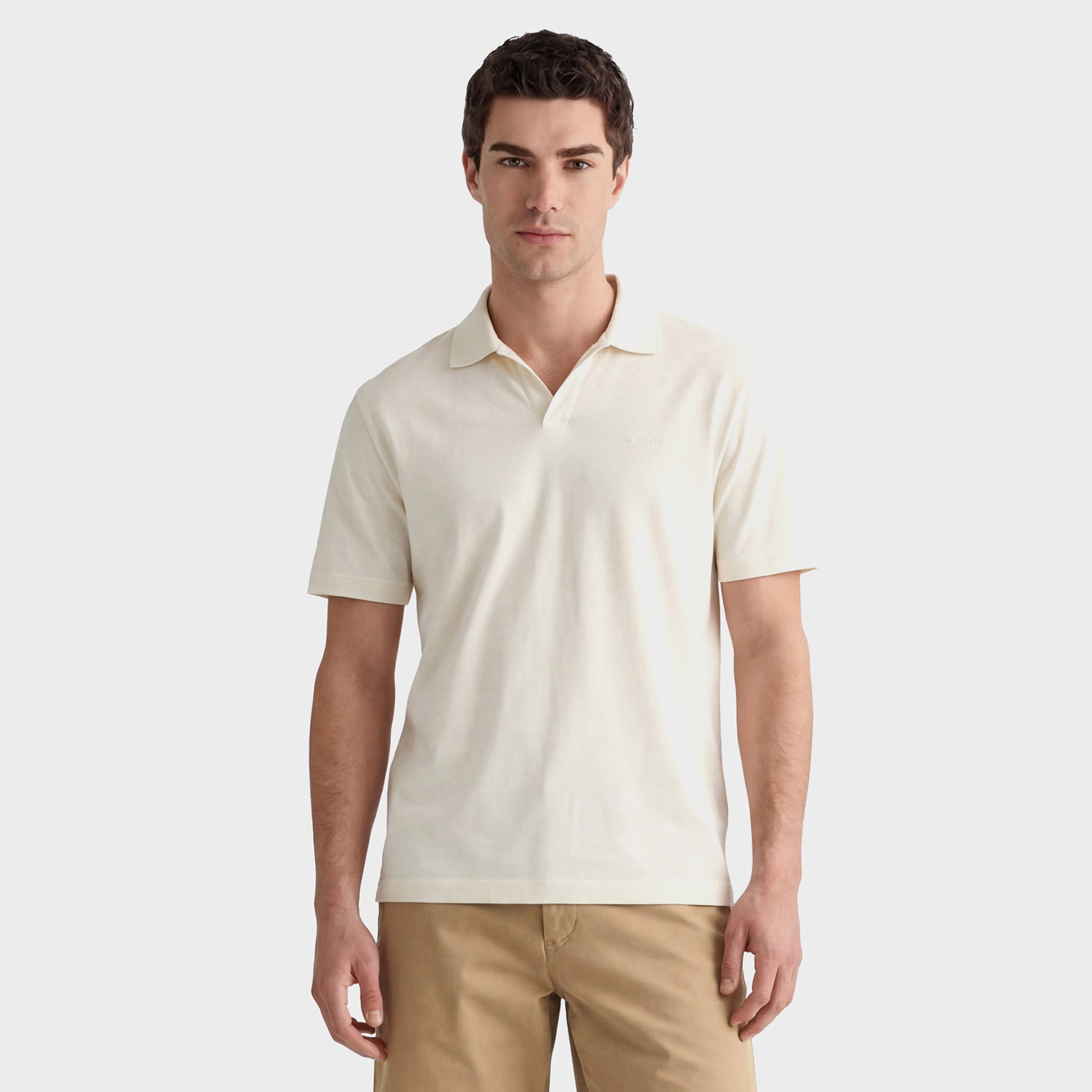 GANT Erkek Krem Regular Fit Polo Yaka T-Shirt