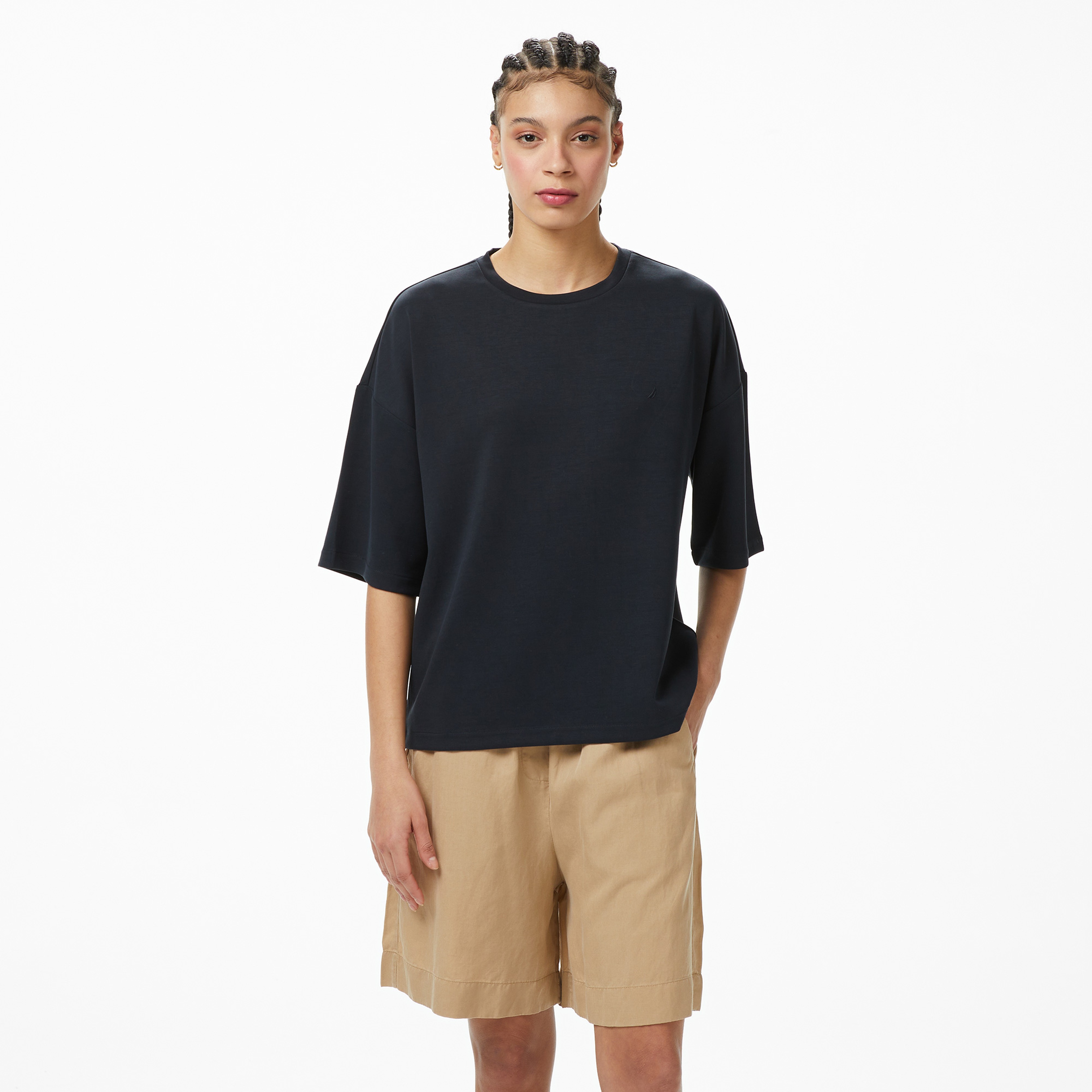 Nautica Kadın Siyah Regular Fit T-Shirt