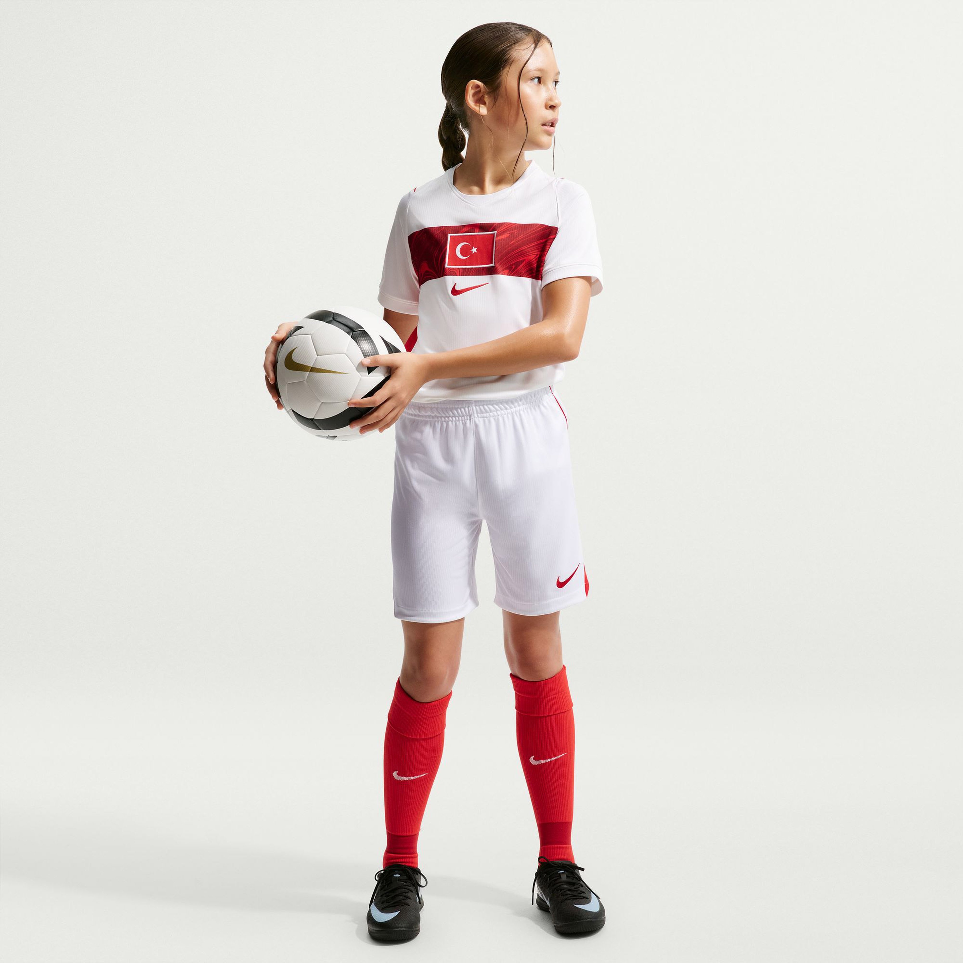 Nike Türkiye 2026 Çocuk Beyaz Deplasman Stadyum Şortu