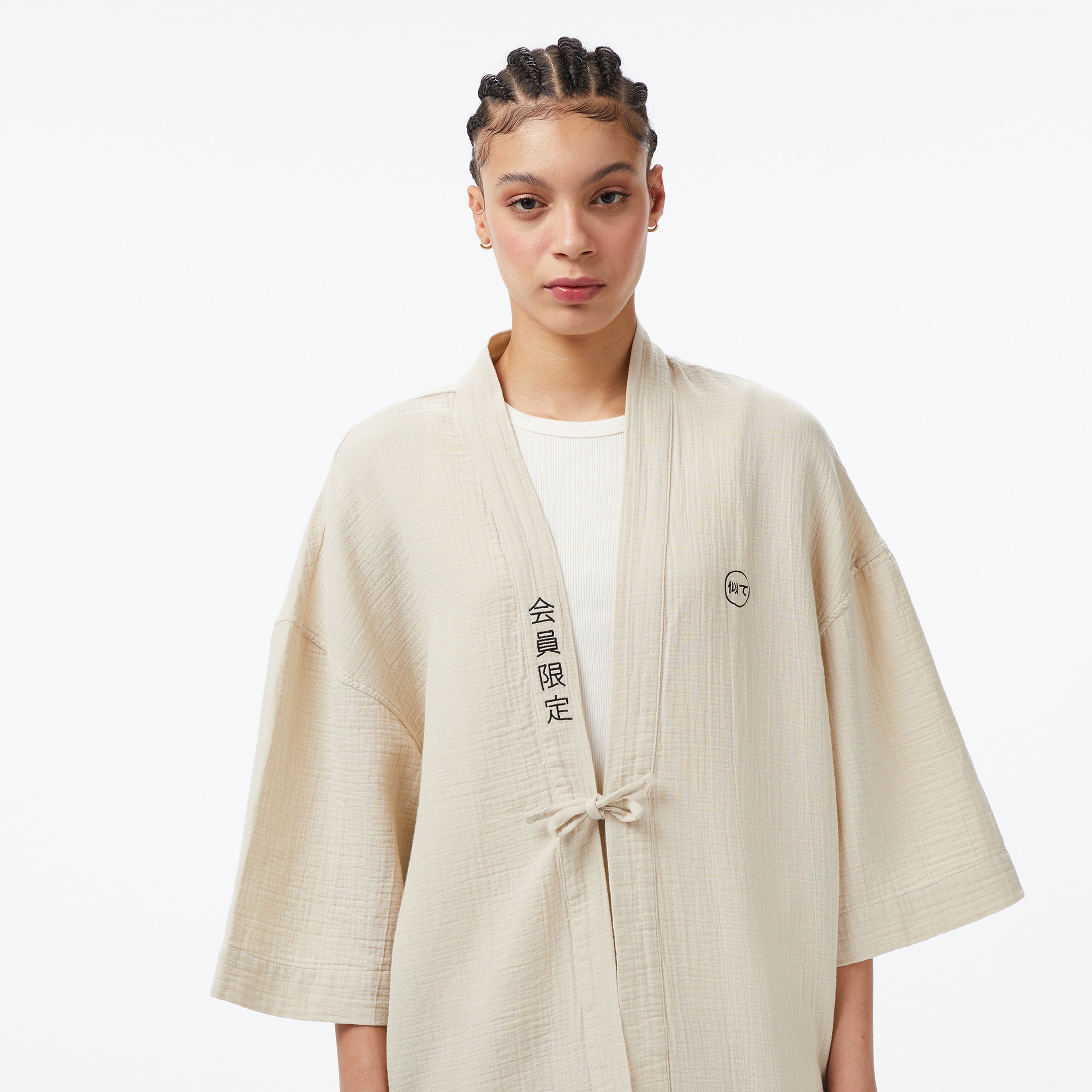 UNITED4 Unisex Krem Kimono