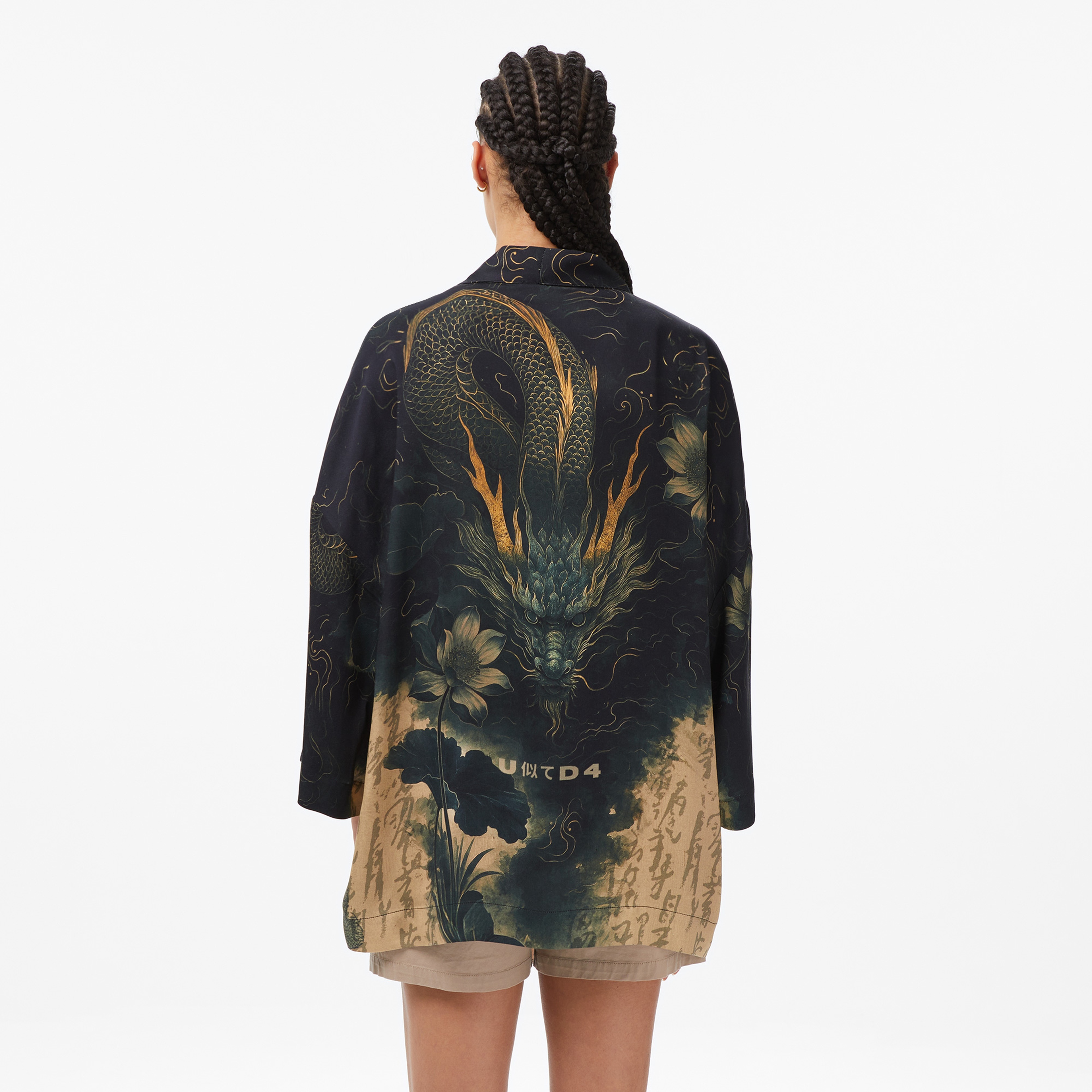 UNITED4 Unisex Siyah Kimono